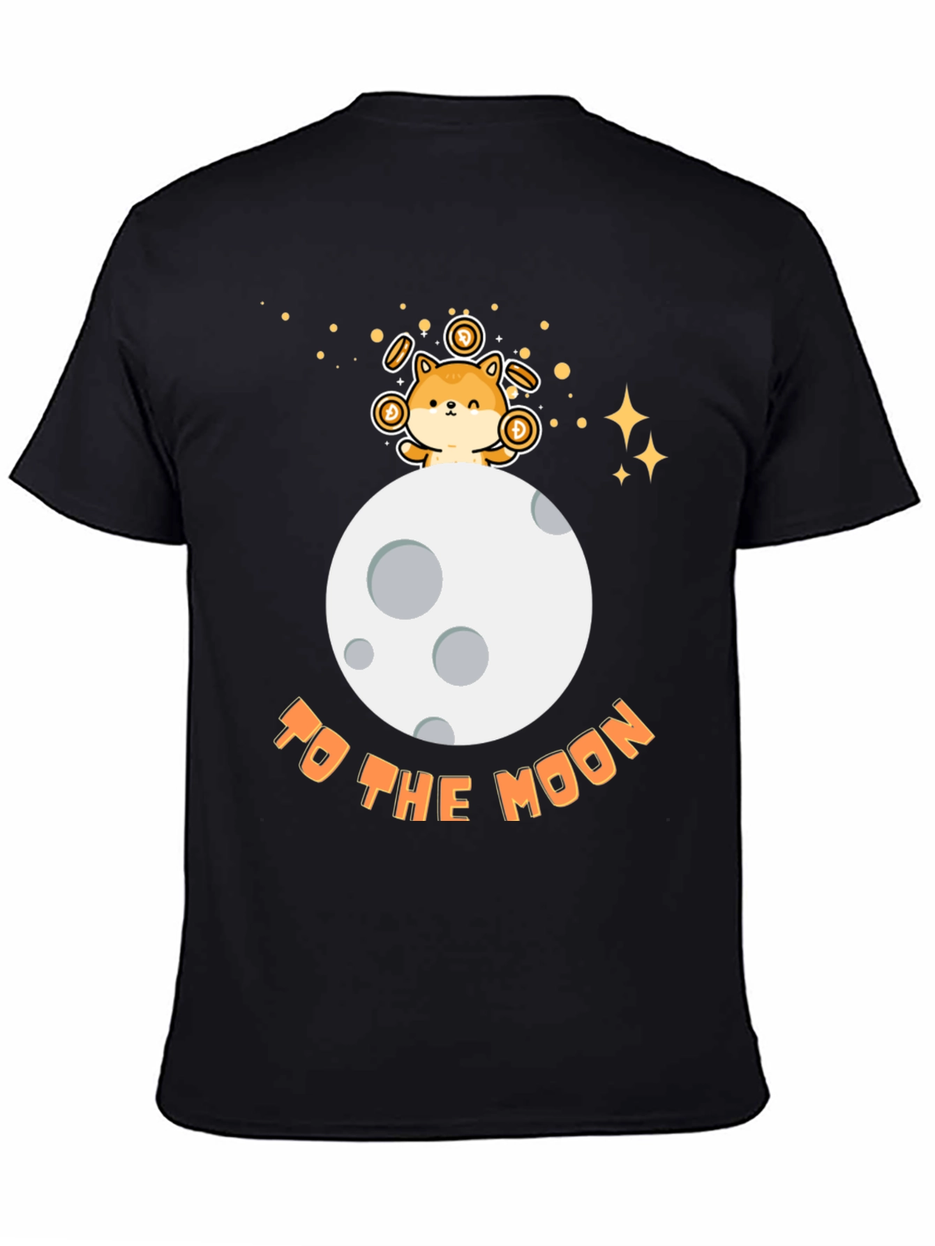 Doge to the Moon Black T-Shirt