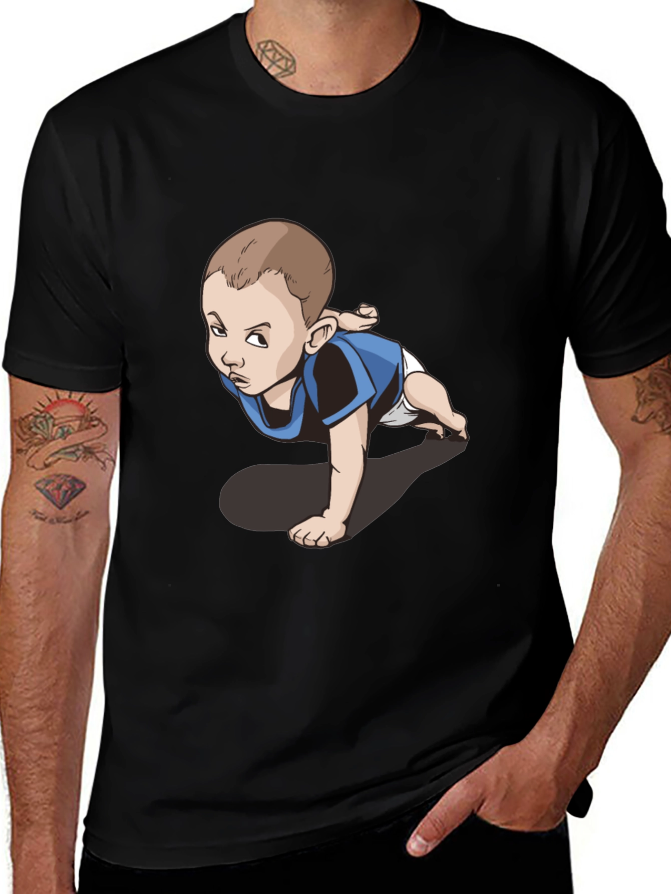 Funny Baby Graphic Tee - Crawling Kid T-Shirt