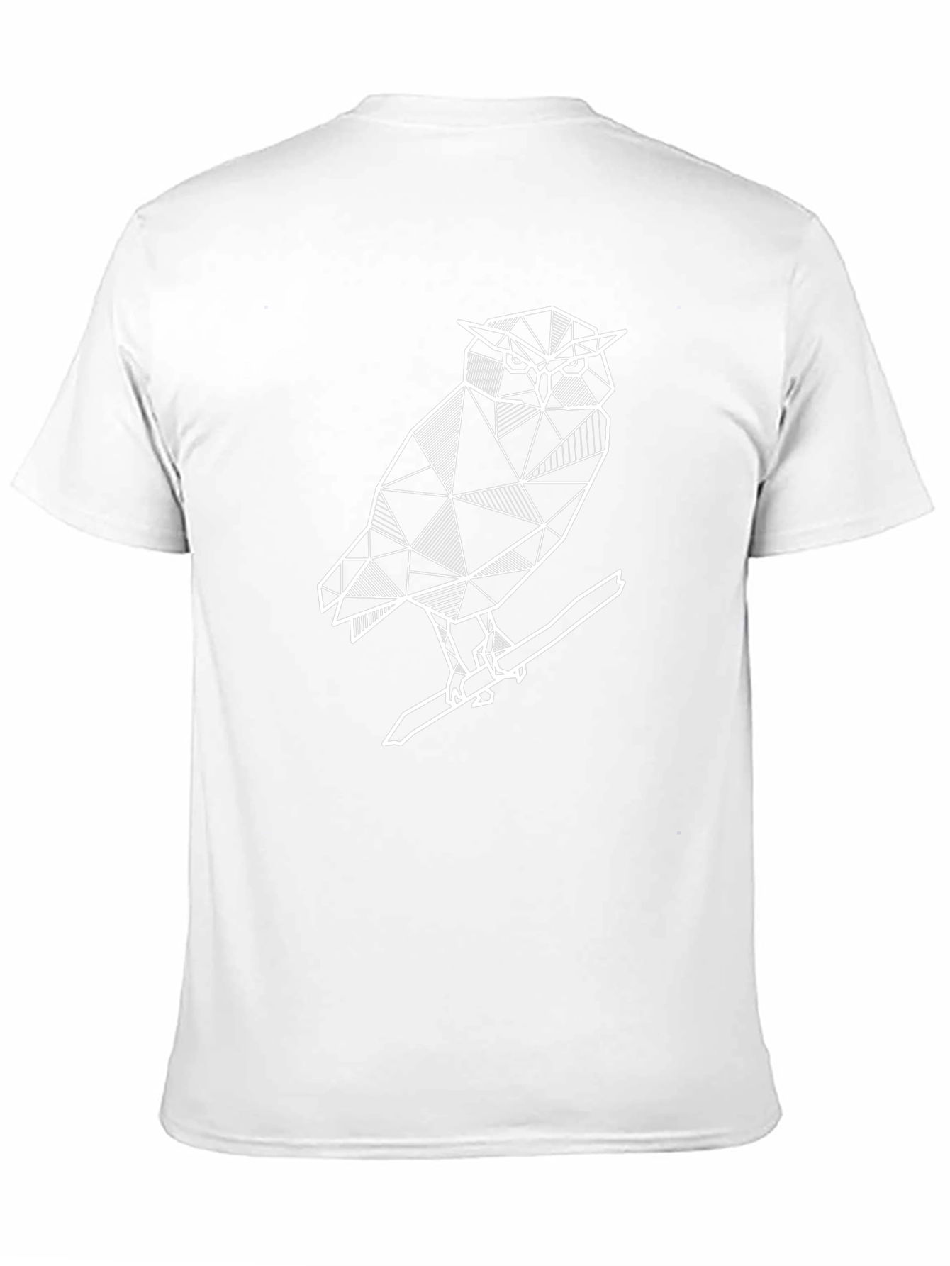 Geometric Owl Graphic Tee - Modern Mens Black T-Shirt