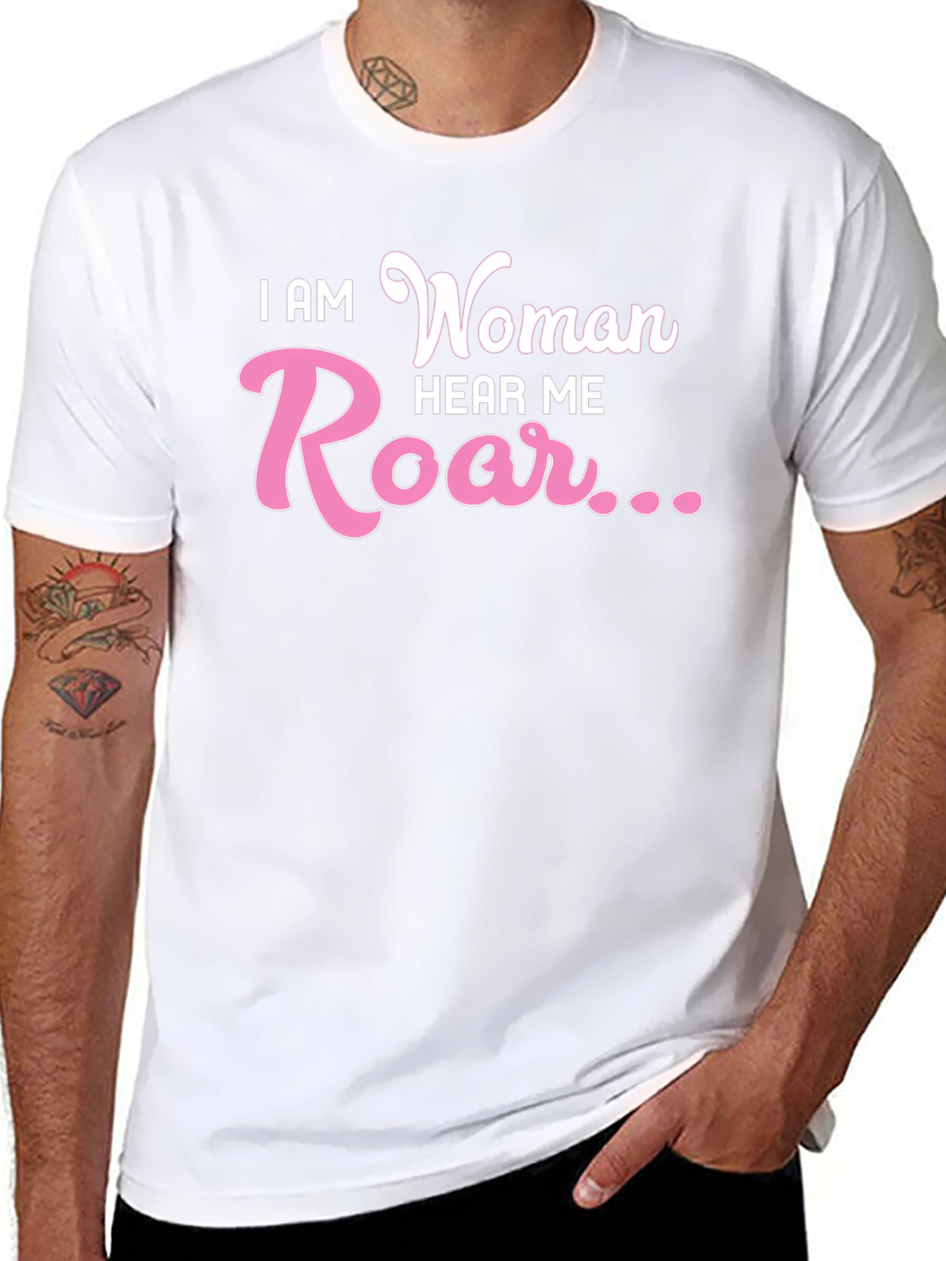I AM Woman Hear Me Roar Black T-Shirt
