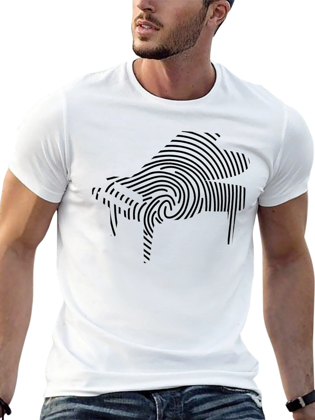 Piano Fingerprint Graphic T-Shirt