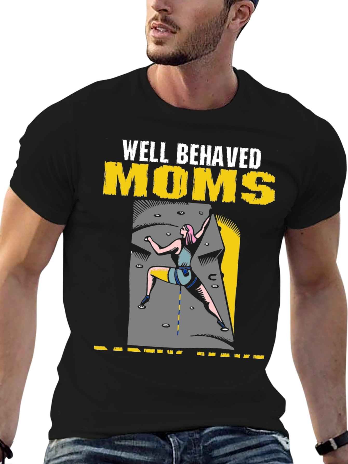Well Behaved Moms T-Shirt Climbing Design