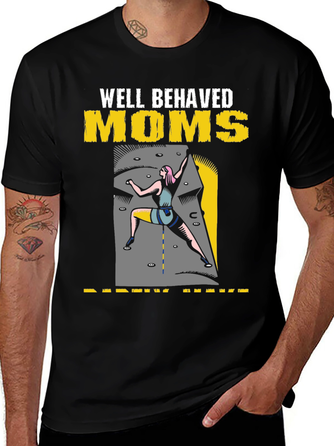 Well Behaved Moms T-Shirt Climbing Design