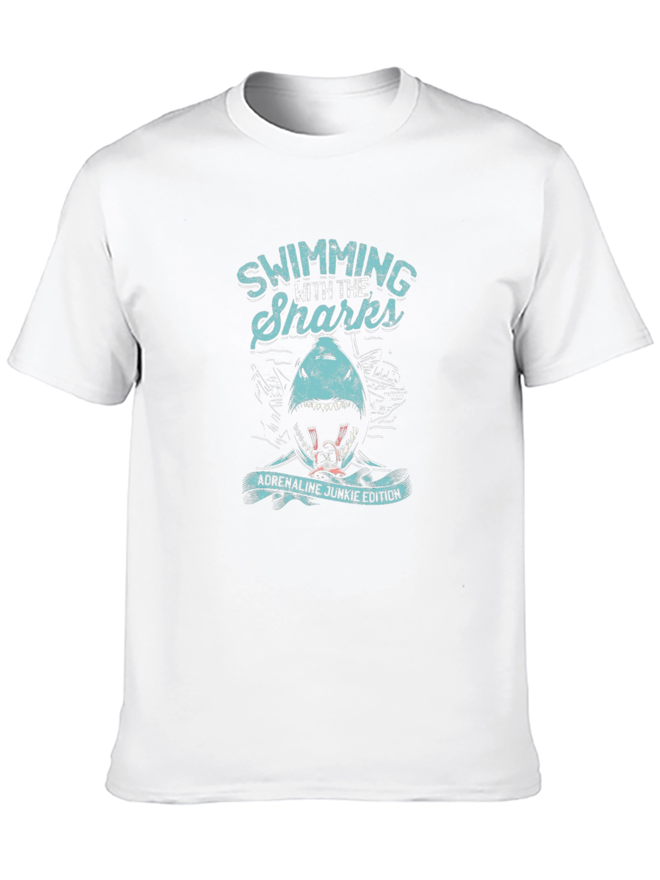 Swimming with Sharks T-Shirt - Adrenaline Junkie Edition