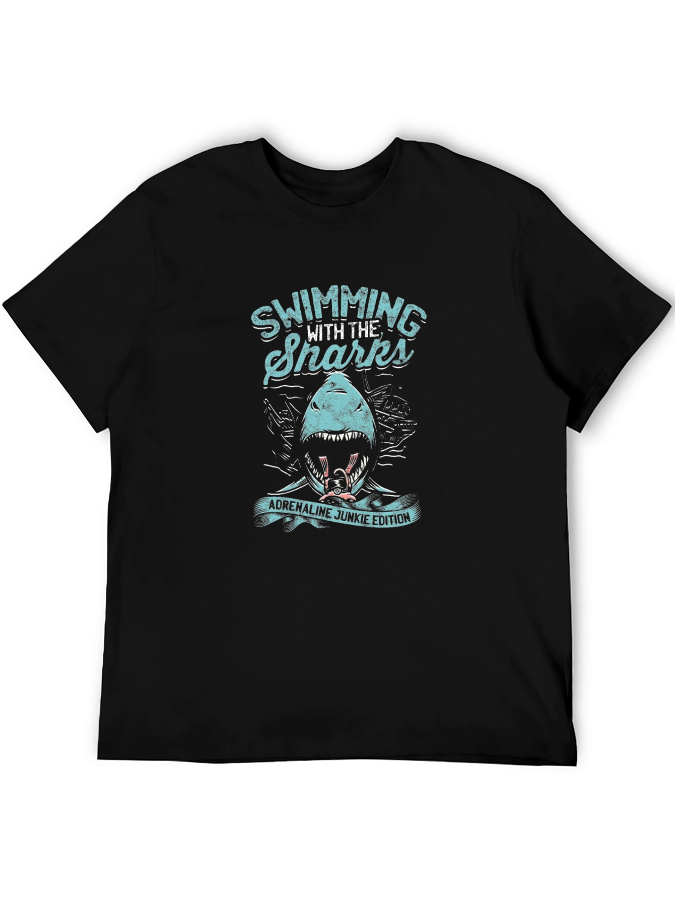 Swimming with Sharks T-Shirt - Adrenaline Junkie Edition