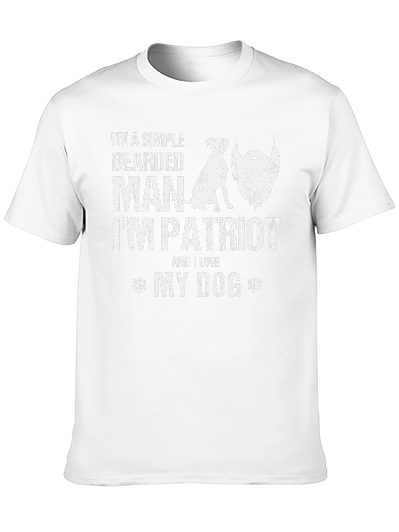Patriotic Bearded Man & Dog Graphic Tee