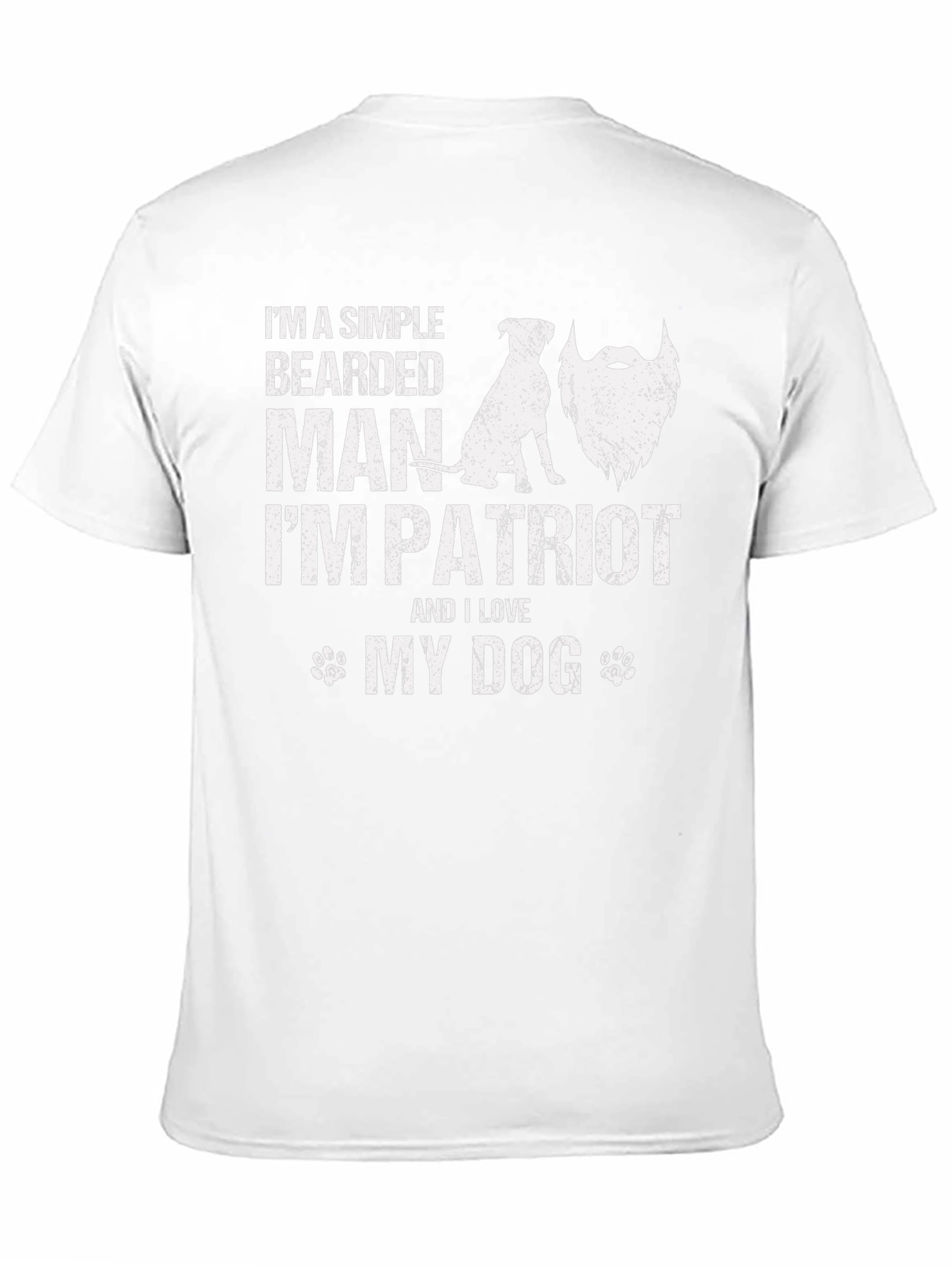 Patriotic Bearded Man & Dog Graphic Tee