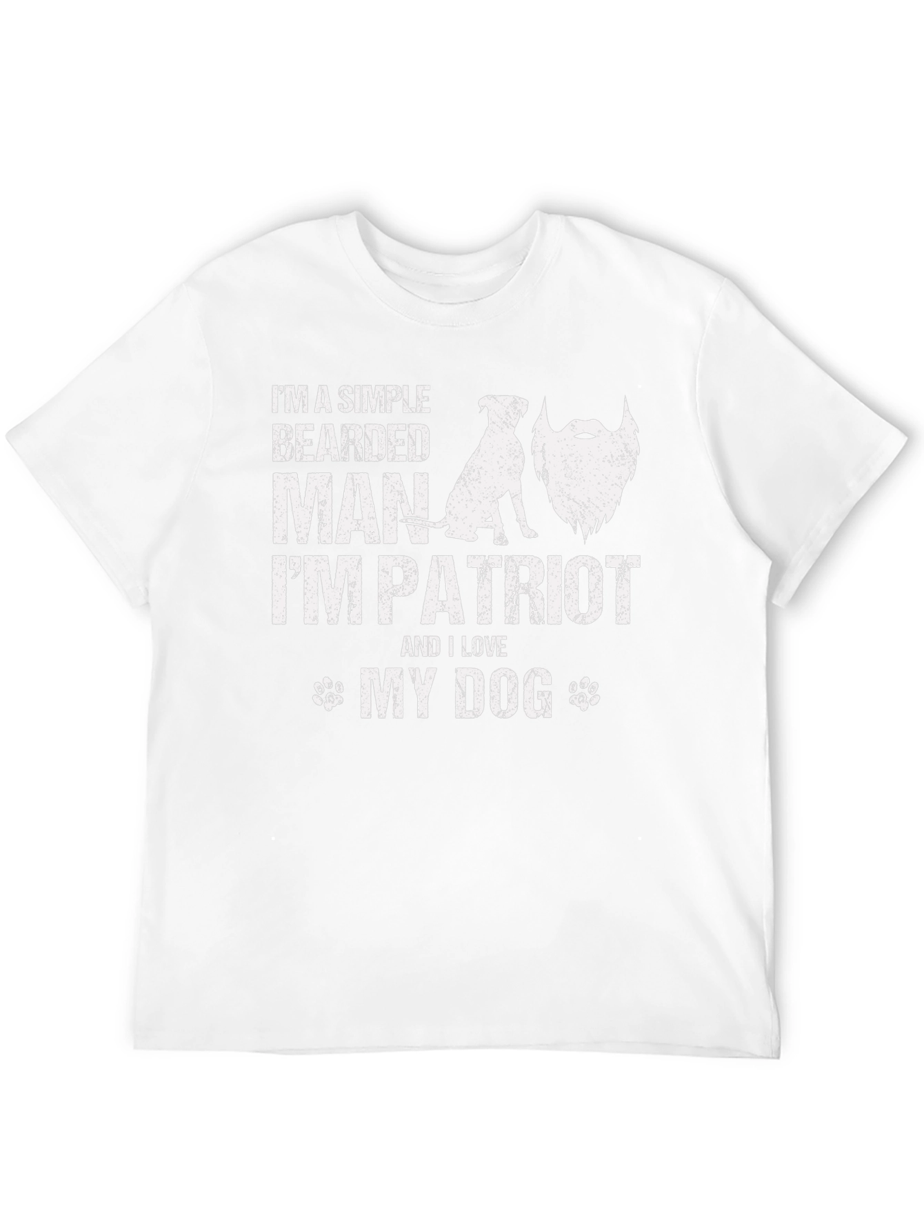 Patriotic Bearded Man & Dog Graphic Tee