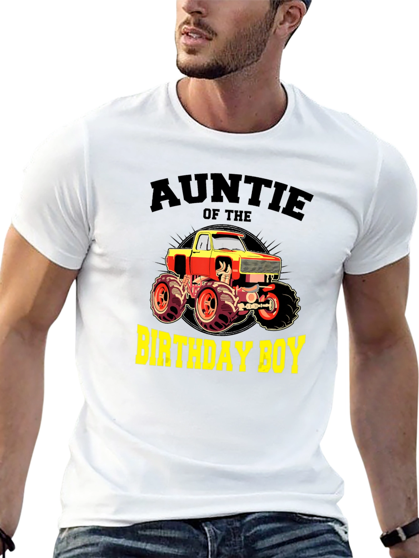 Auntie of the Birthday Boy Monster Truck T-Shirt