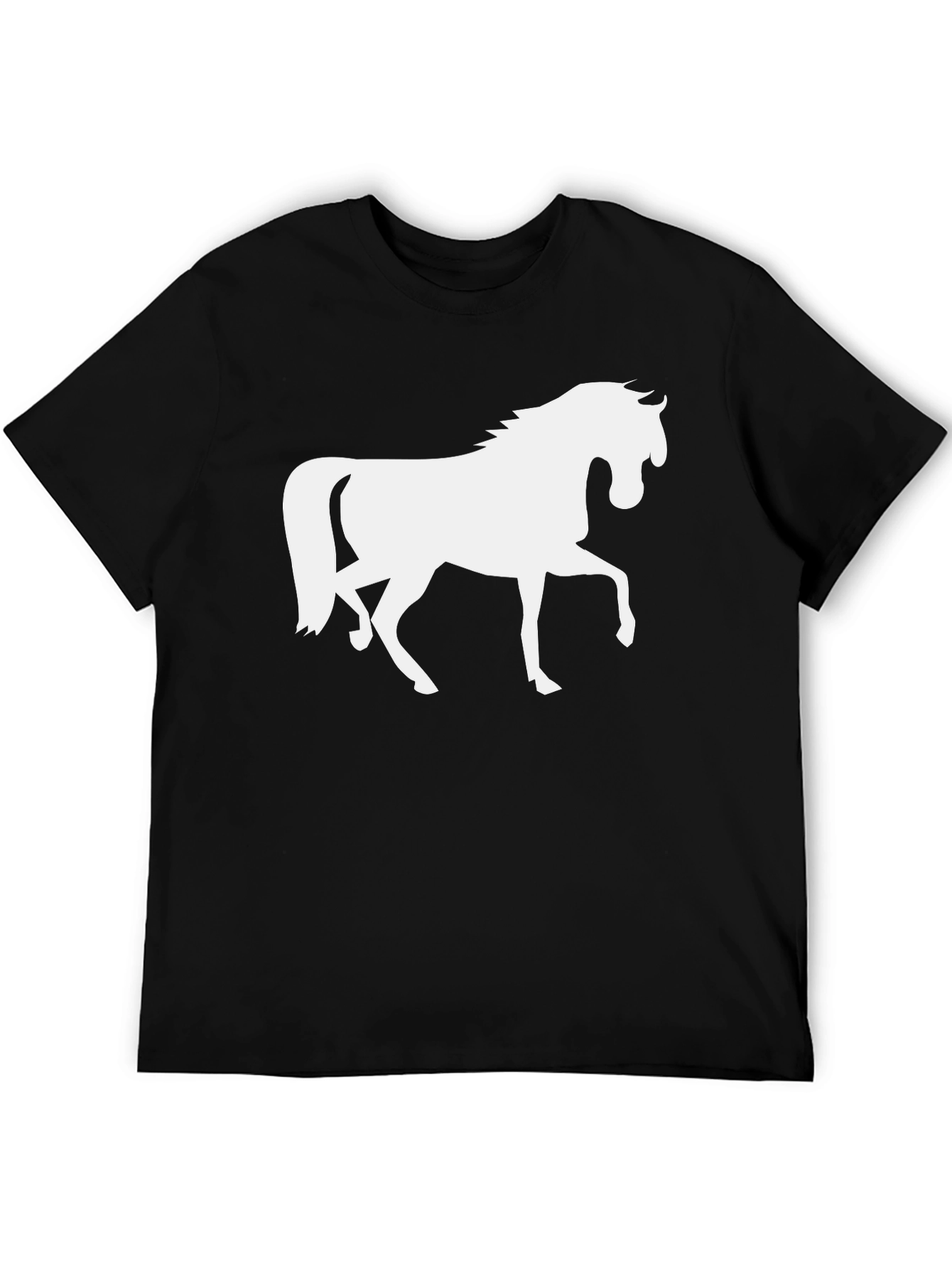 Horse Silhouette Black Tee - Equestrian Style