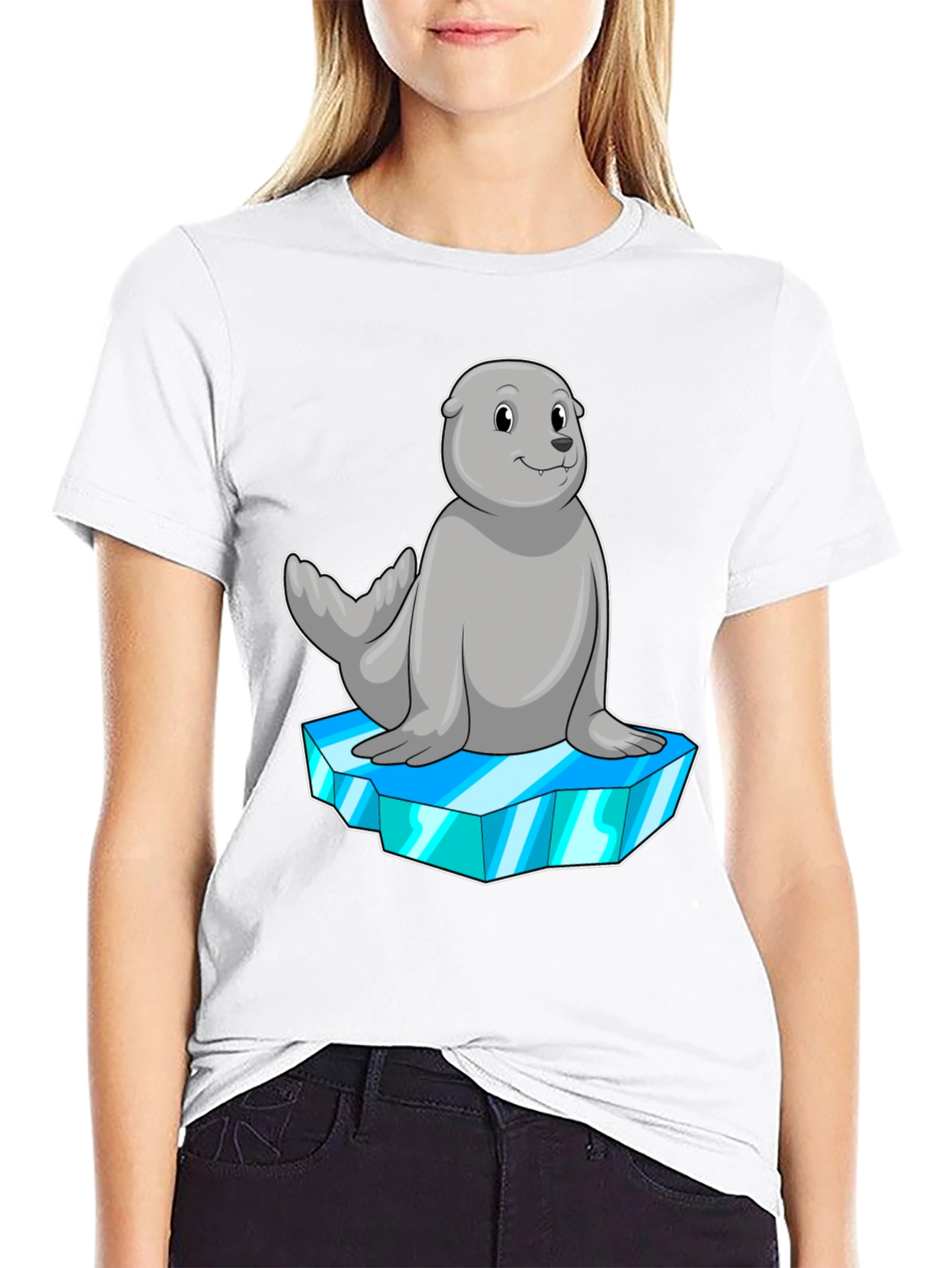 Seal on Iceberg Graphic Tee - Black