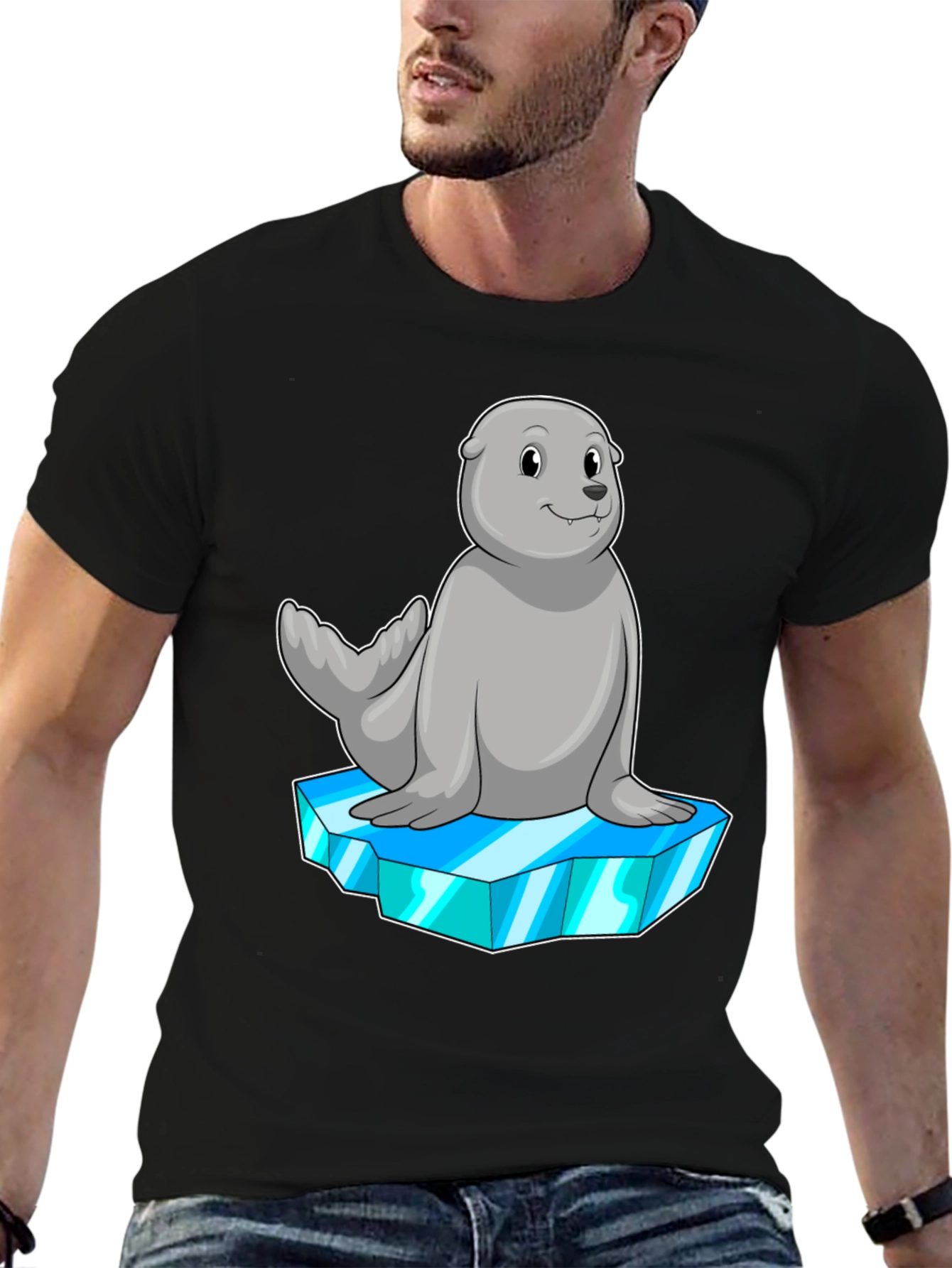 Seal on Iceberg Graphic Tee - Black