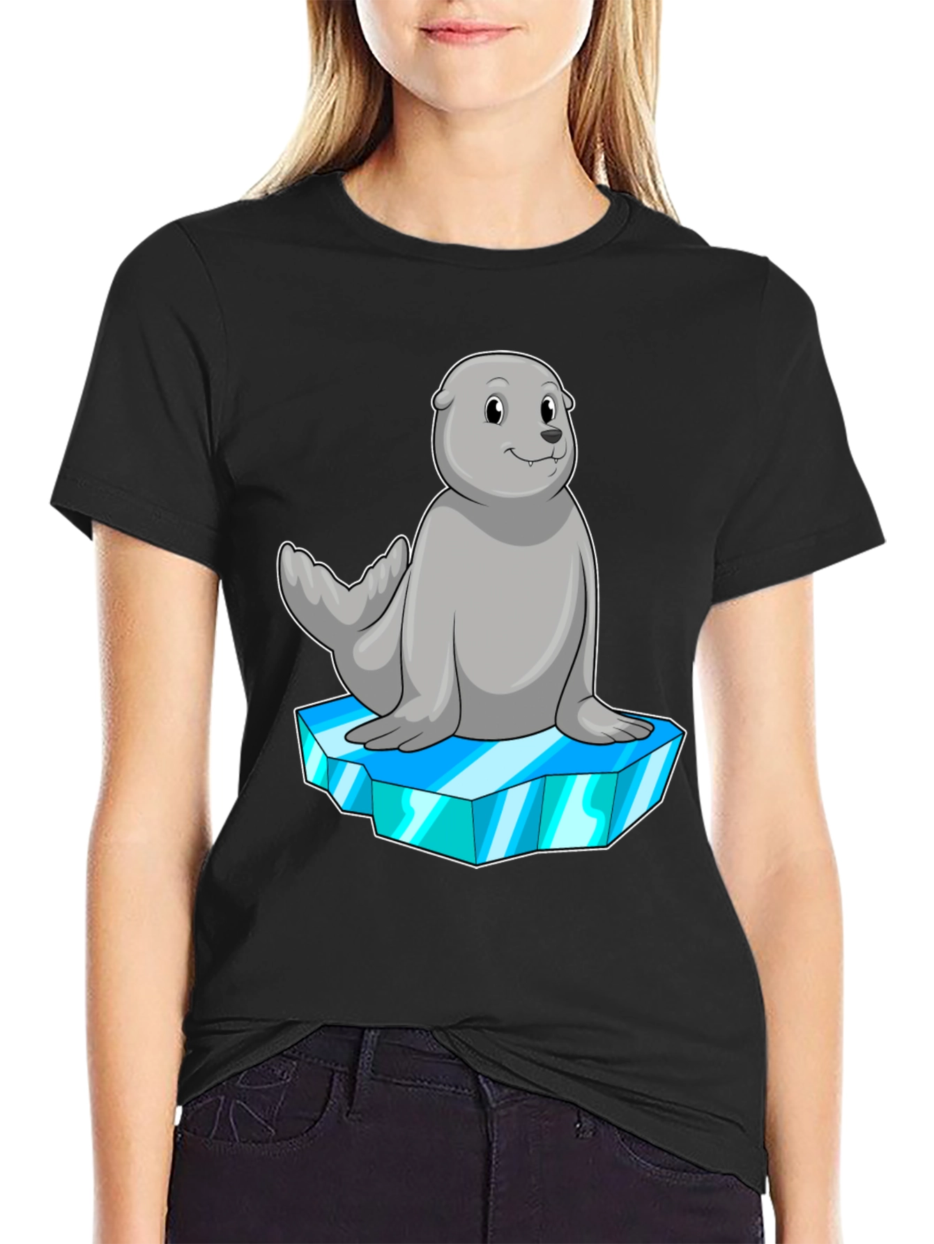 Seal on Iceberg Graphic Tee - Black