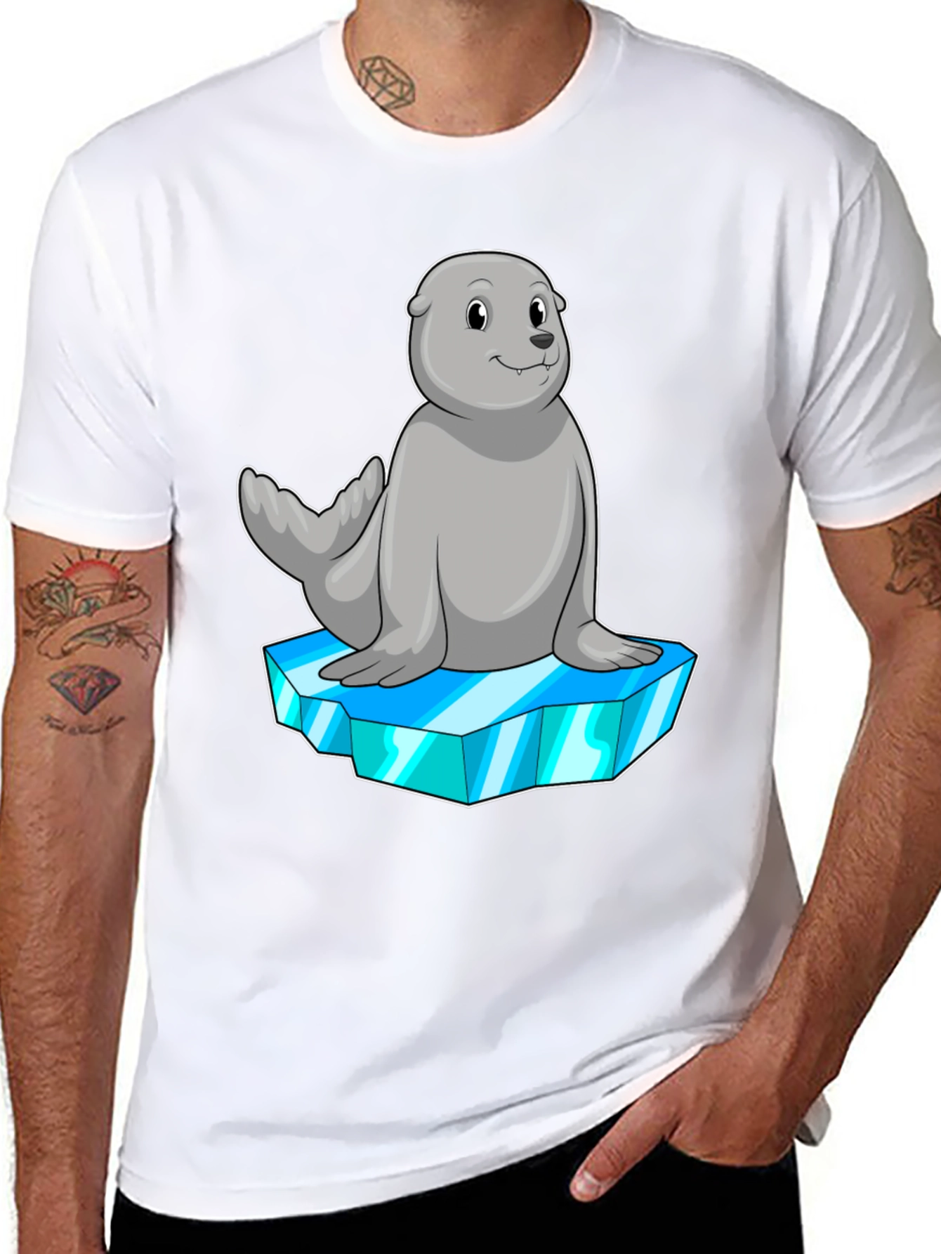 Seal on Iceberg Graphic Tee - Black