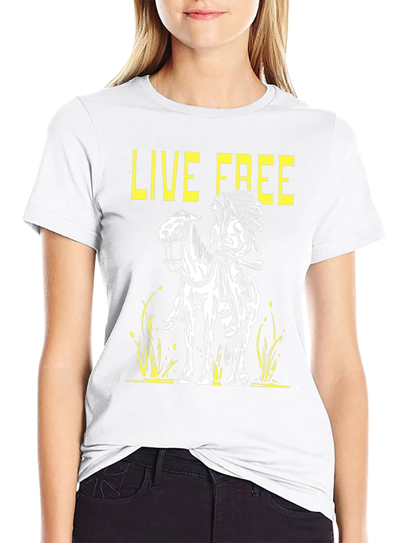 Live Free Graphic Tee - Native American T-Shirt
