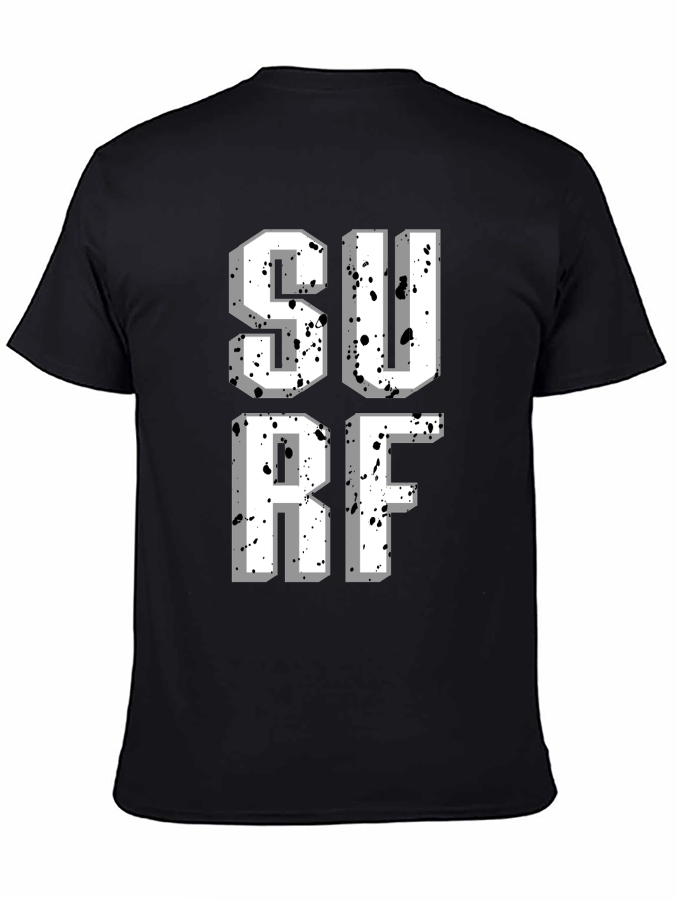 Surf Style Graphic Tee - Black Cotton T-Shirt