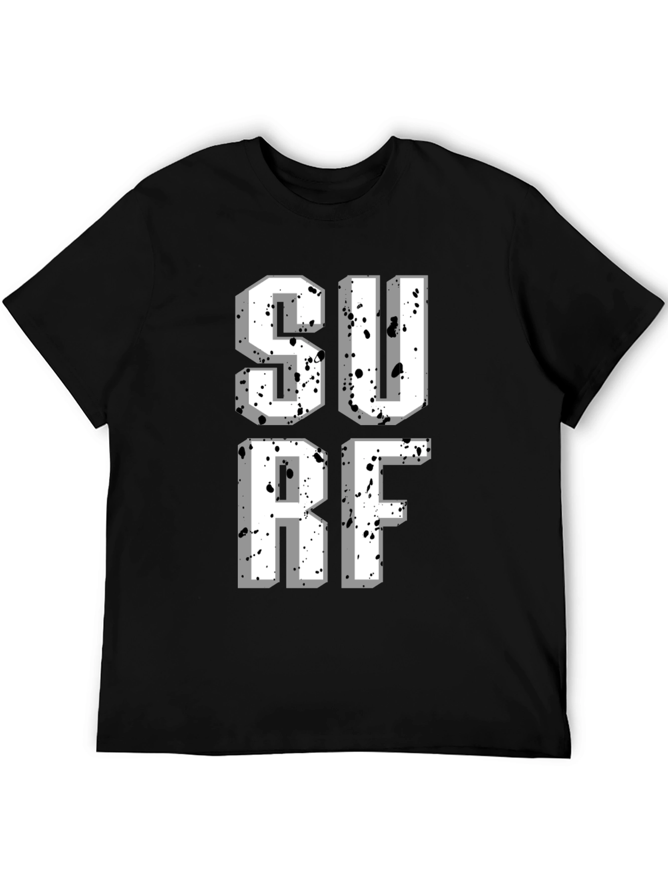 Surf Style Graphic Tee - Black Cotton T-Shirt