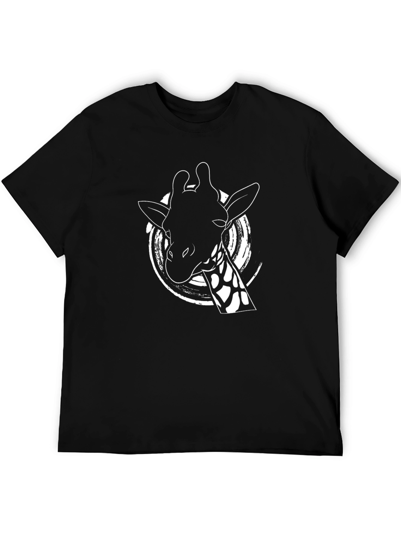Giraffe Graphic Tee - Black Cotton Shirt