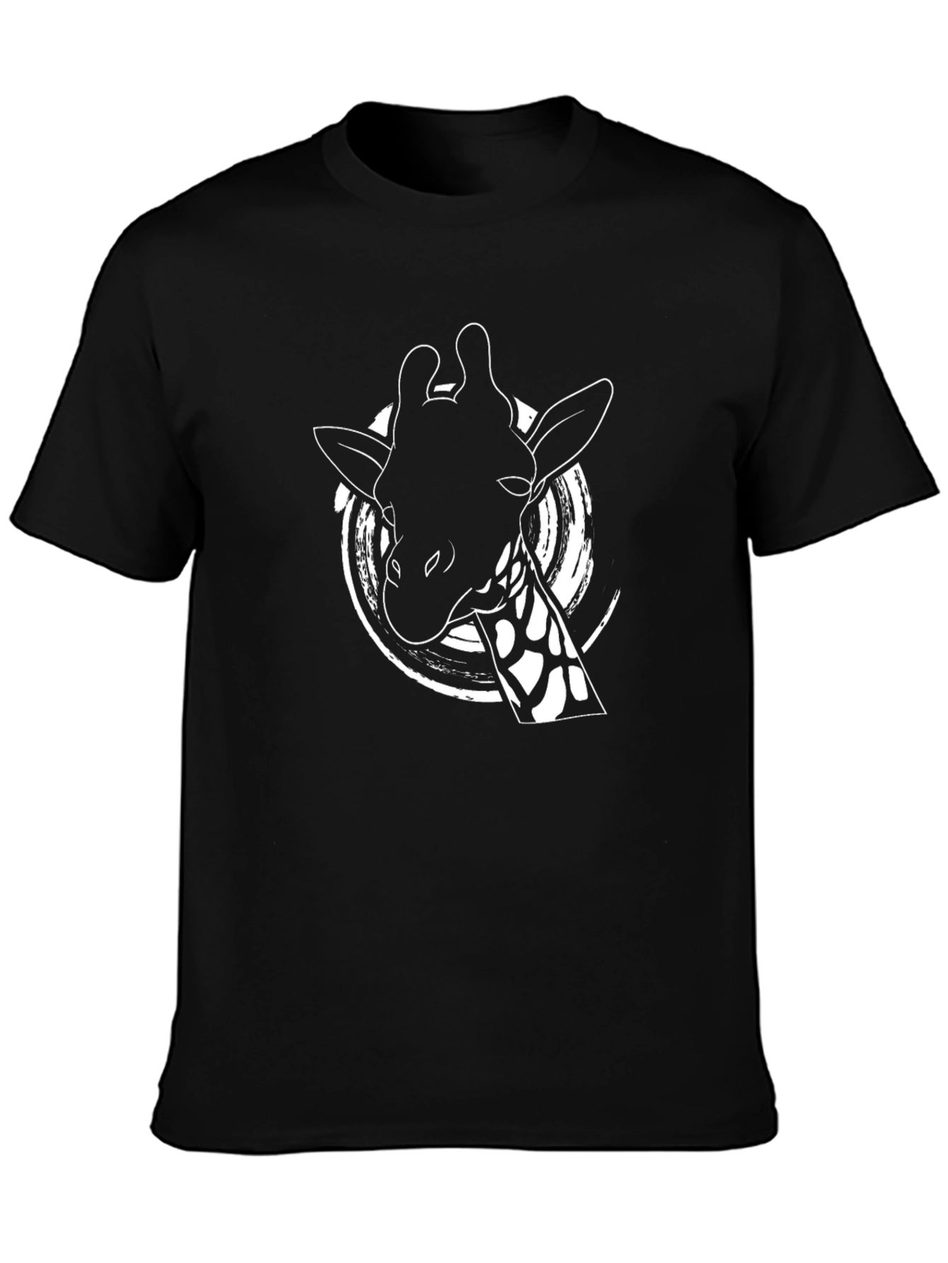 Giraffe Graphic Tee - Black Cotton Shirt