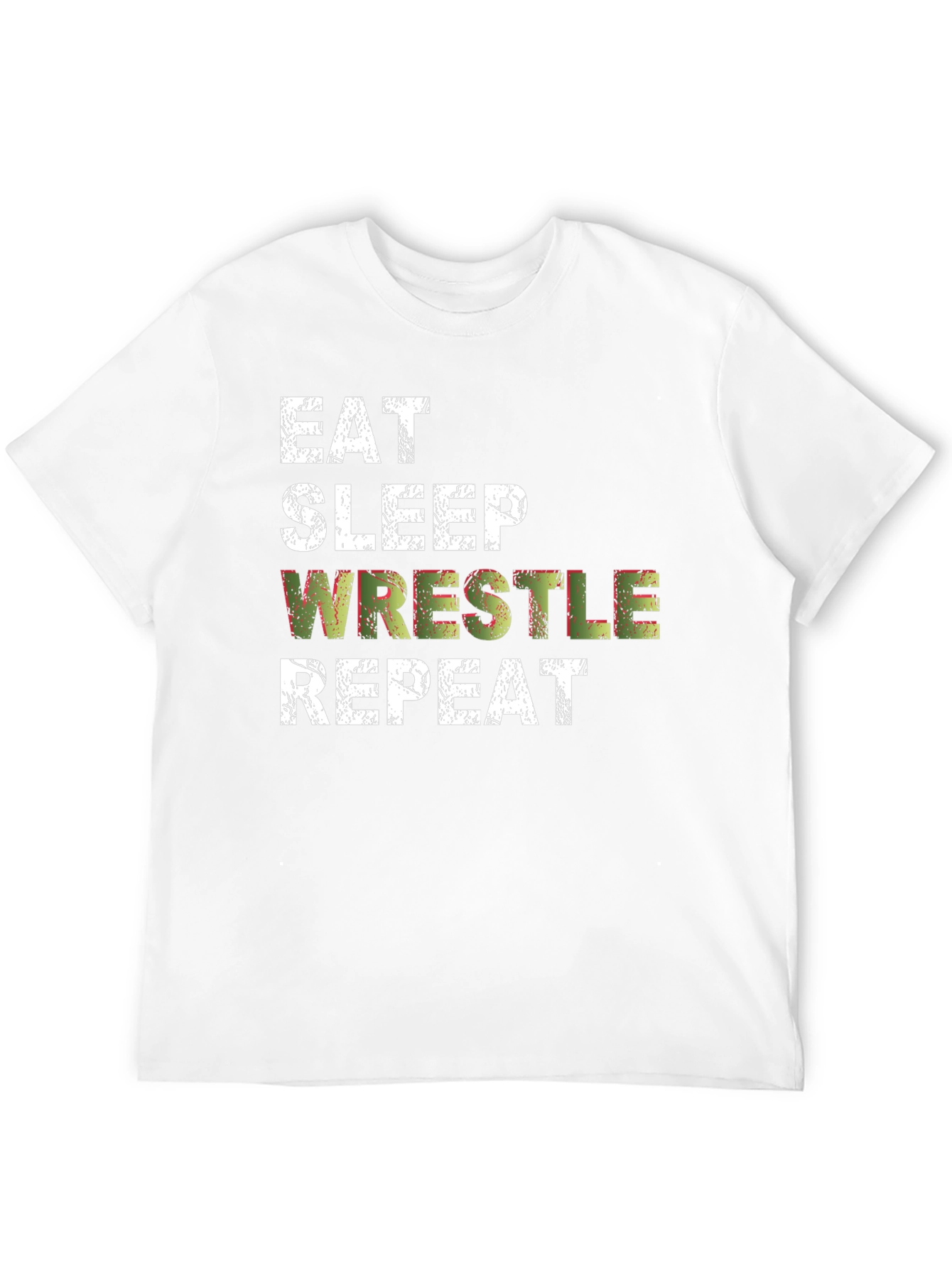 Eat Sleep Wrestle Repeat Black T-Shirt
