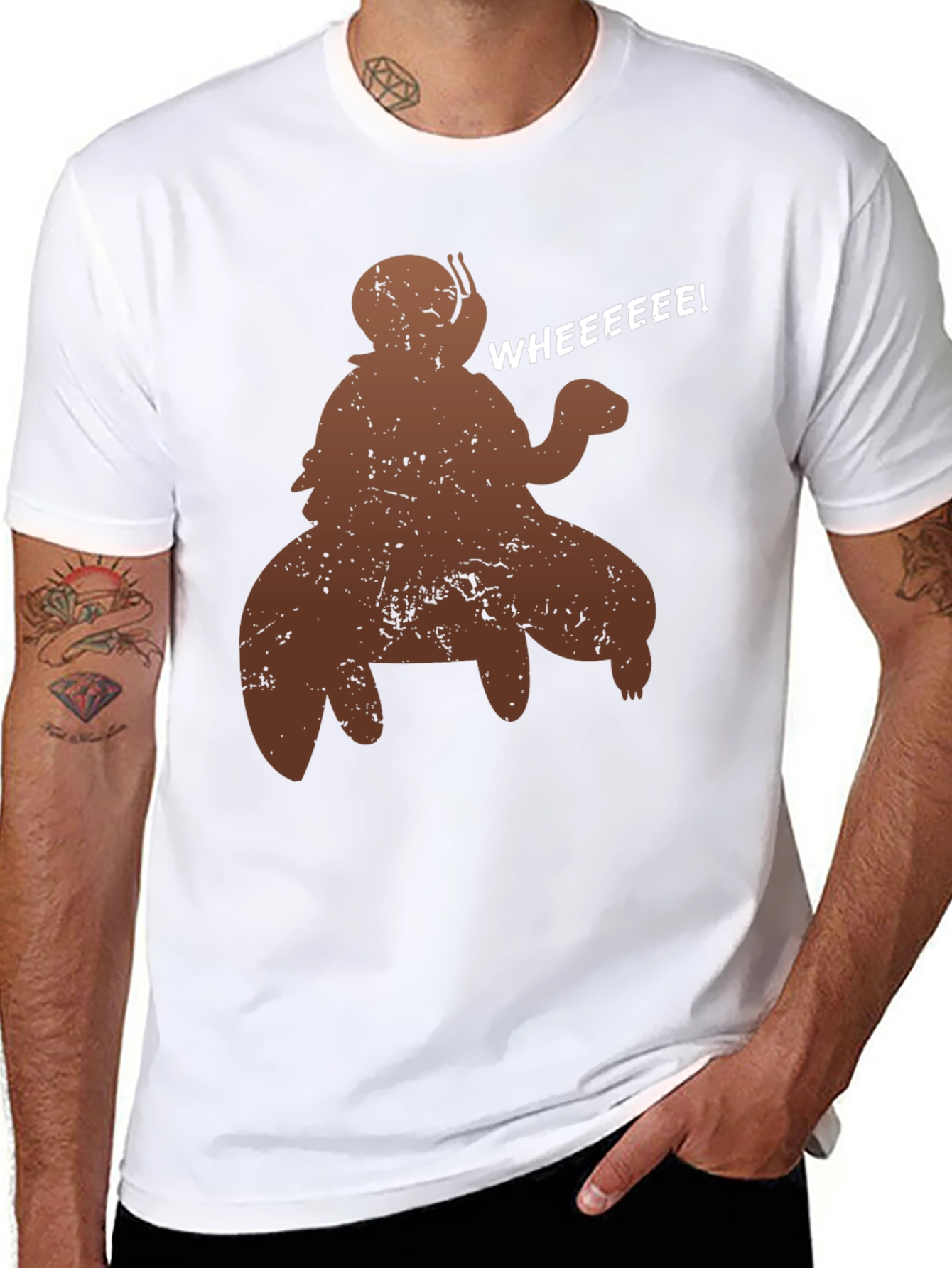 Funny Snail Riding Turtle T-Shirt