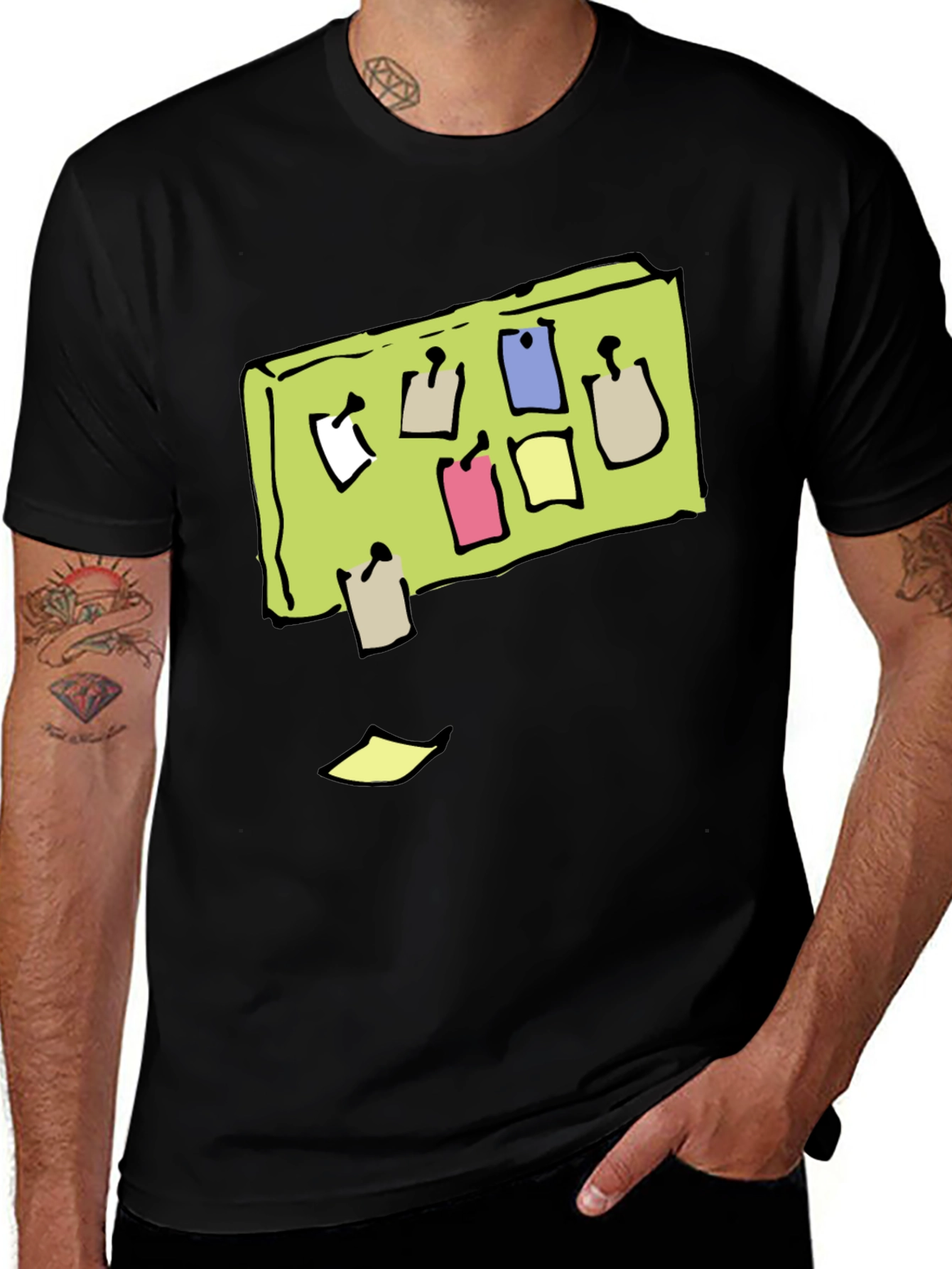 Memo Board Graphic Tee - Cool Black T-Shirt