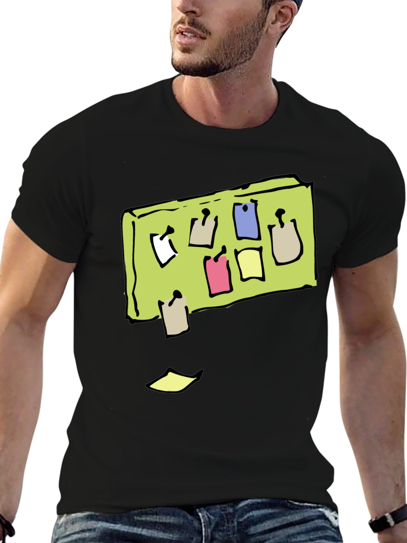 Memo Board Graphic Tee - Cool Black T-Shirt