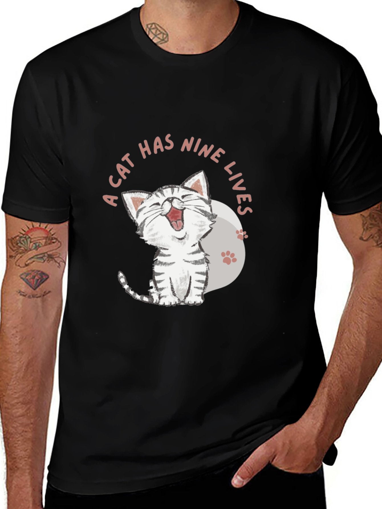 Cat Has Nine Lives Graphic Tee