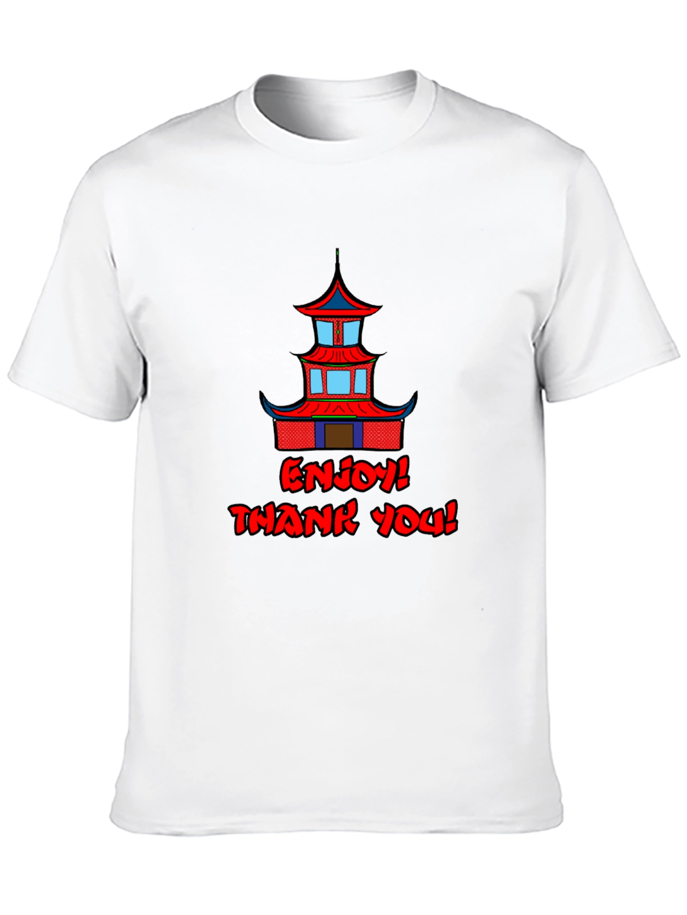 Oriental Building Graphic Black T-Shirt
