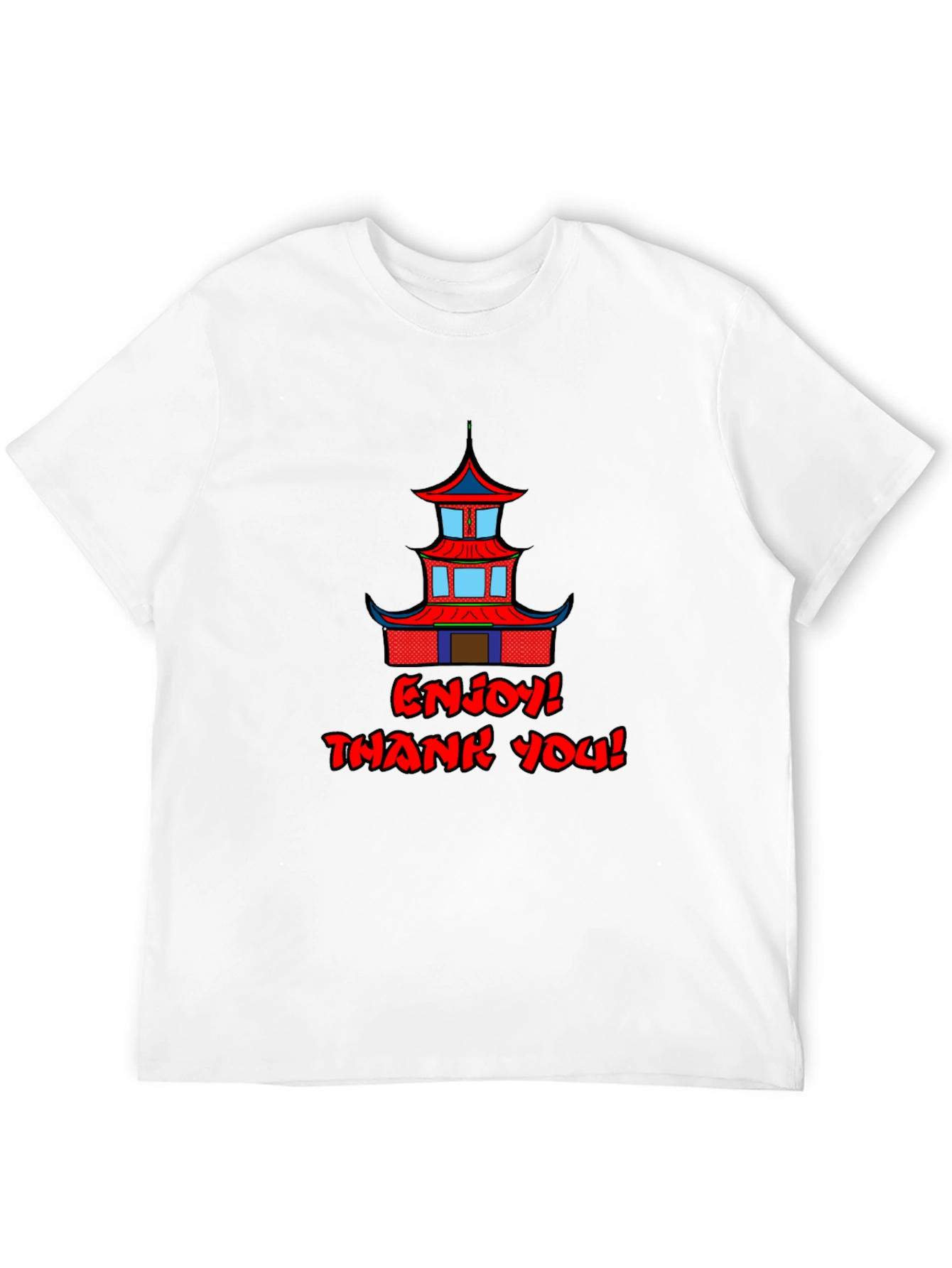 Oriental Building Graphic Black T-Shirt