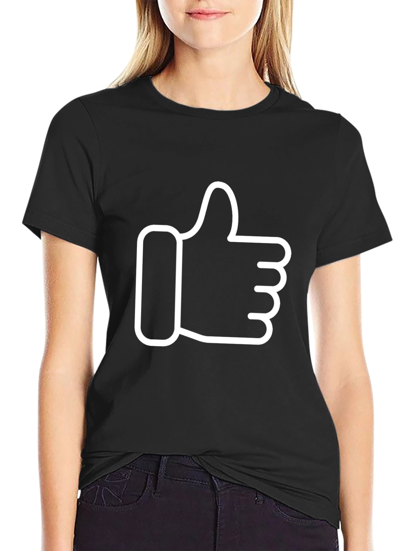 Black Thumbs Up Graphic Tee