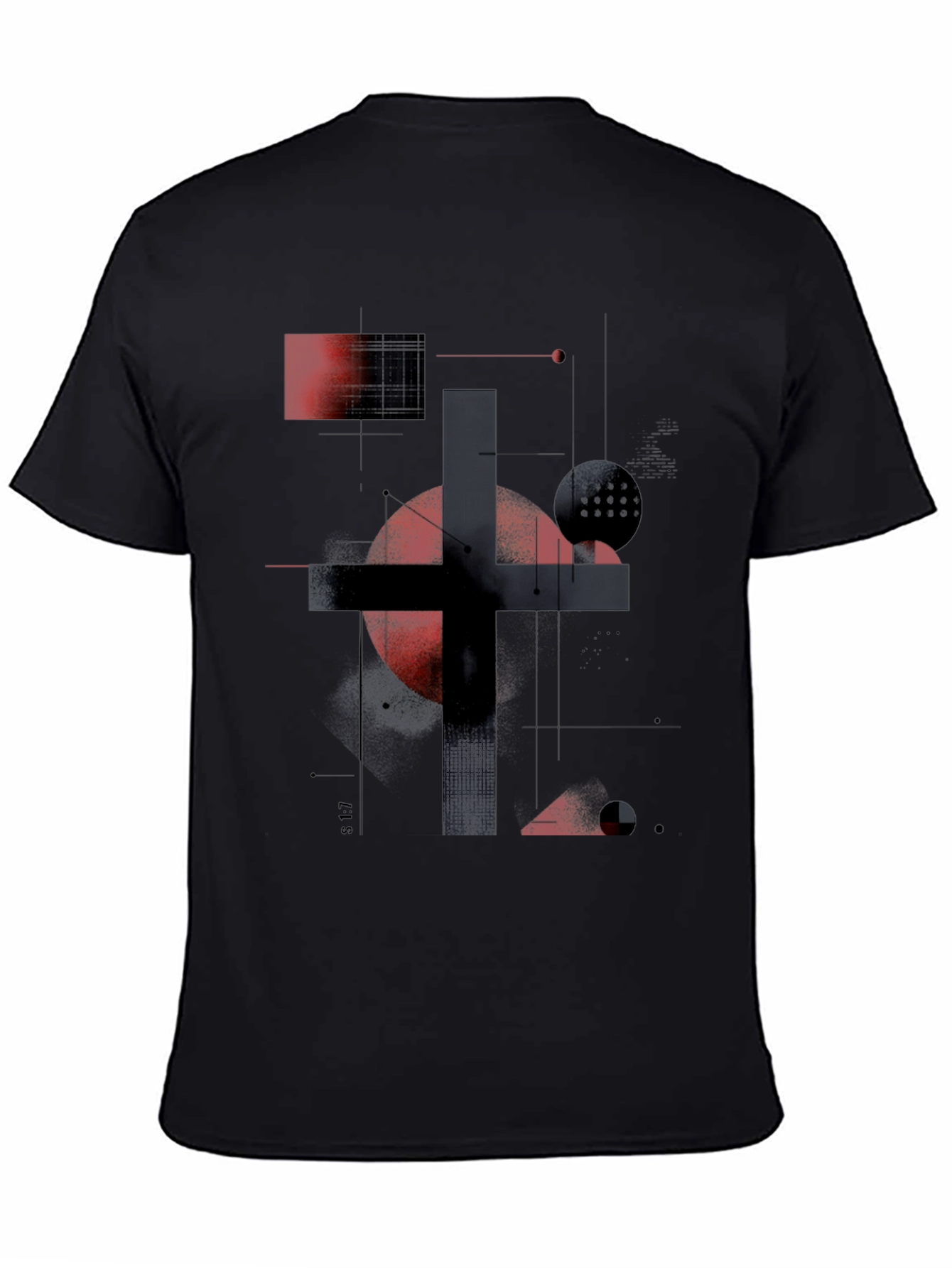 Abstract Geometric Art Black T-Shirt