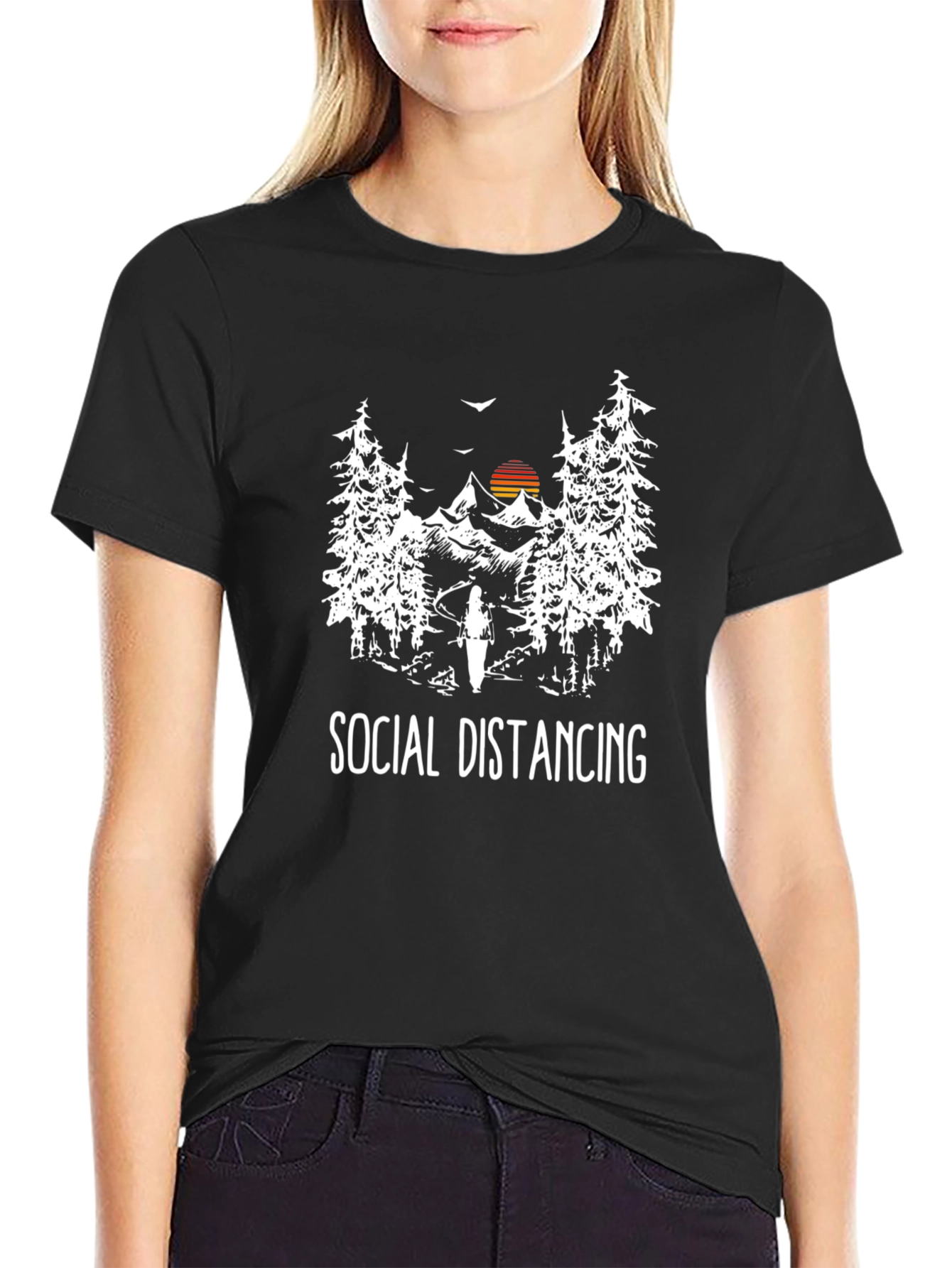 Social Distancing Outdoor Adventure Graphic T-Shirt