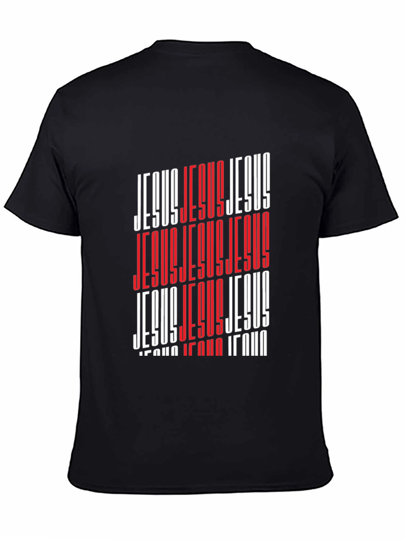 Bold Jesus Graphic Print Black T-Shirt
