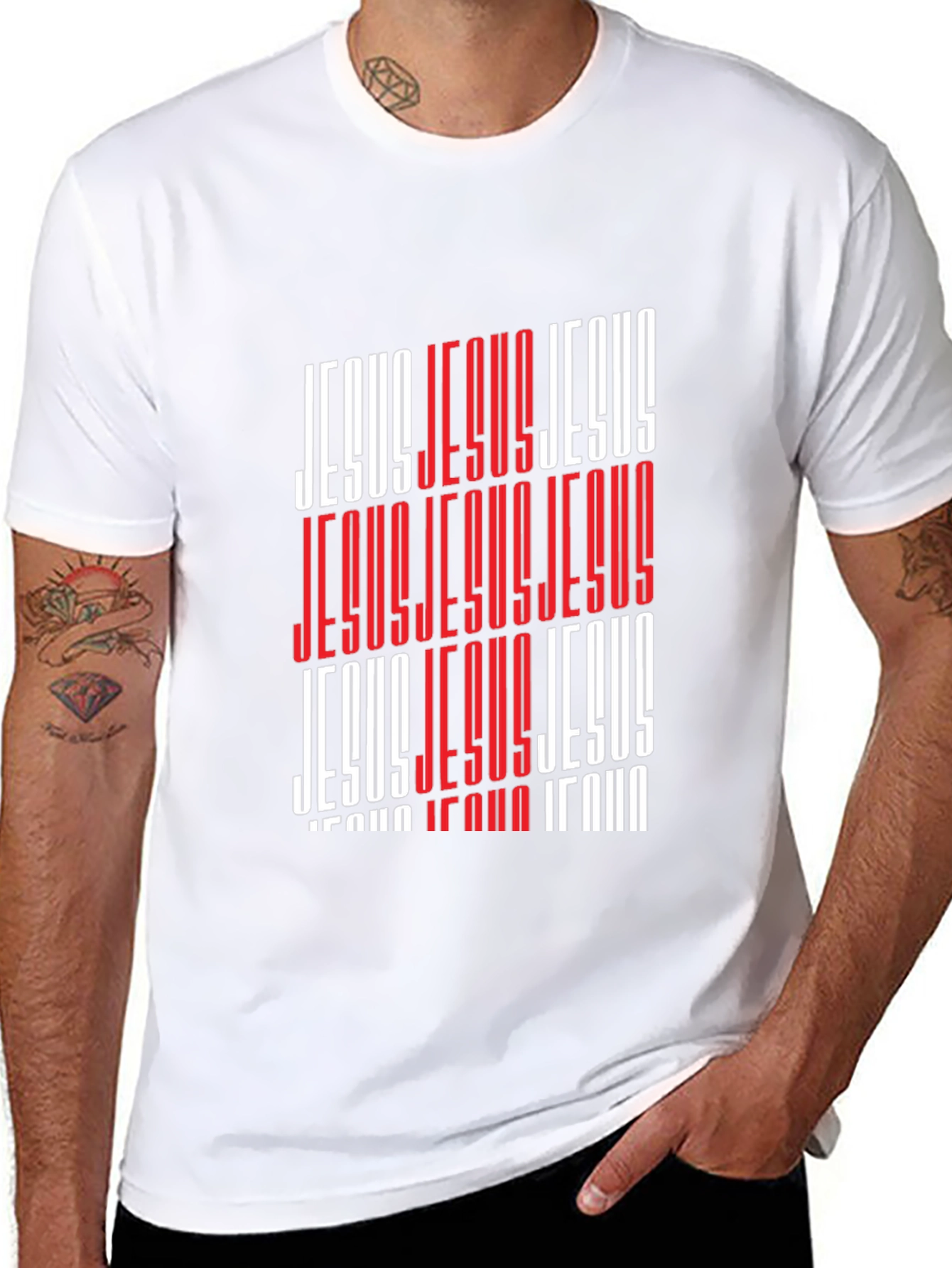 Bold Jesus Graphic Print Black T-Shirt