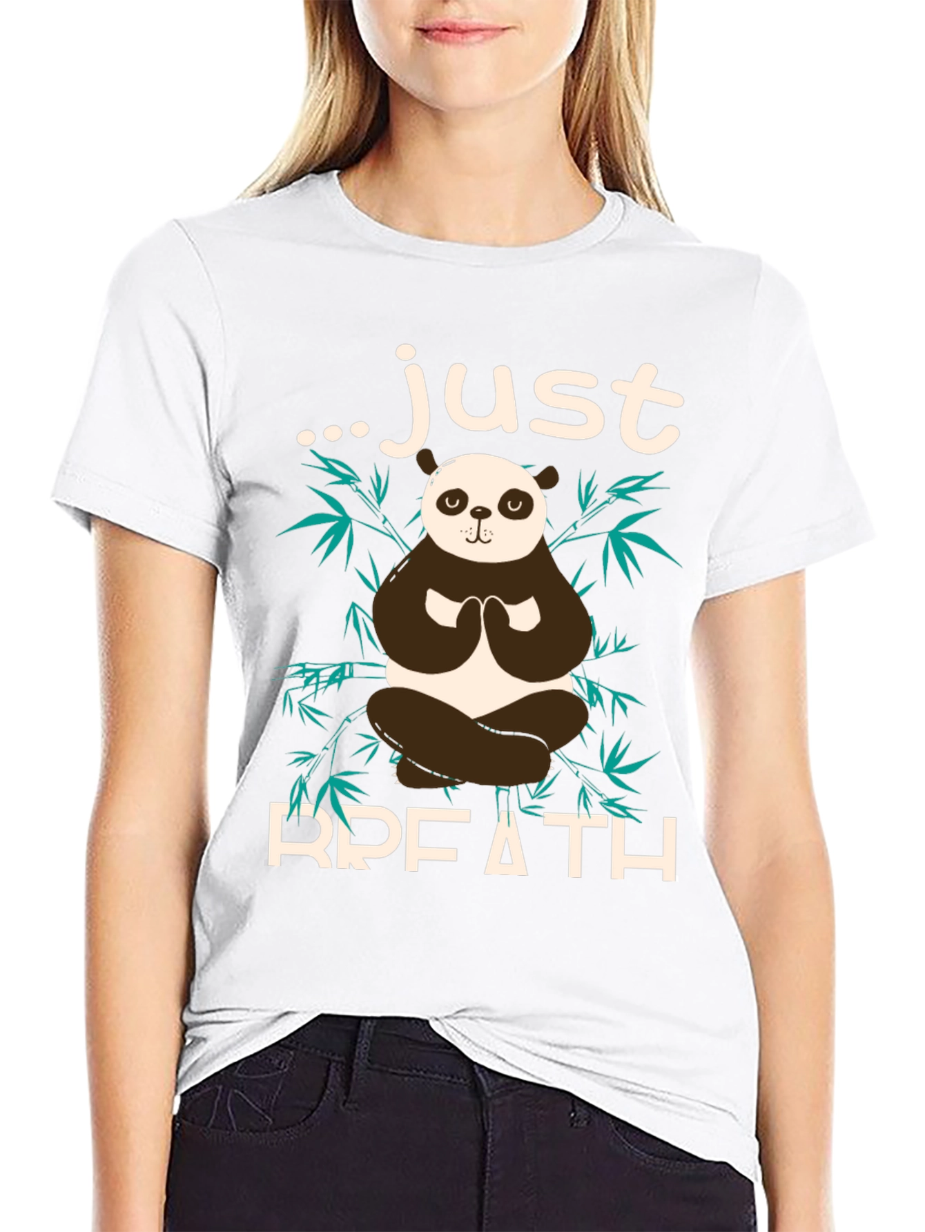 Just Breath Panda T-Shirt - Meditation Zen Vibes