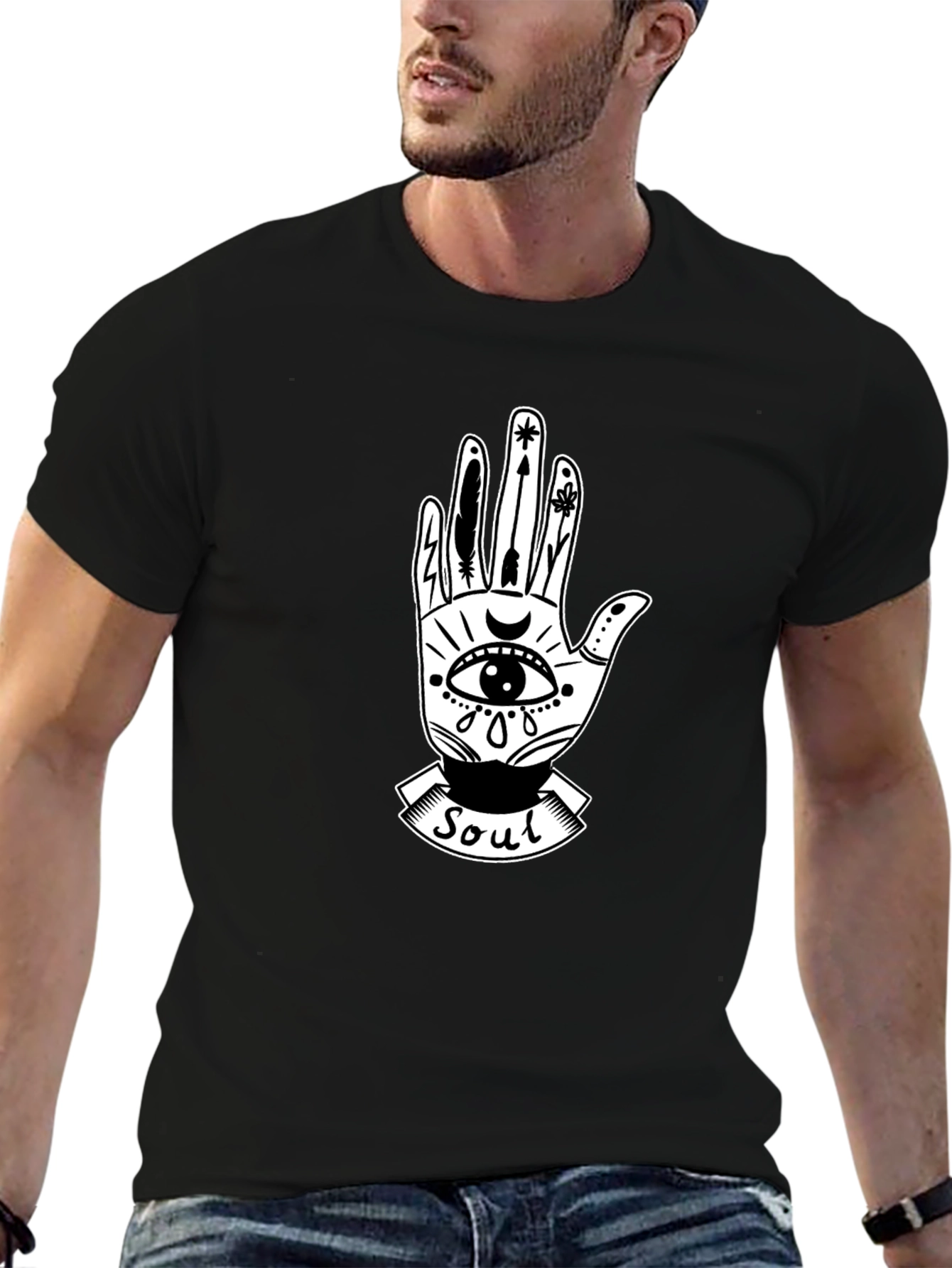 Mystic Soul Graphic Tee - Unisex Black Cotton T-Shirt