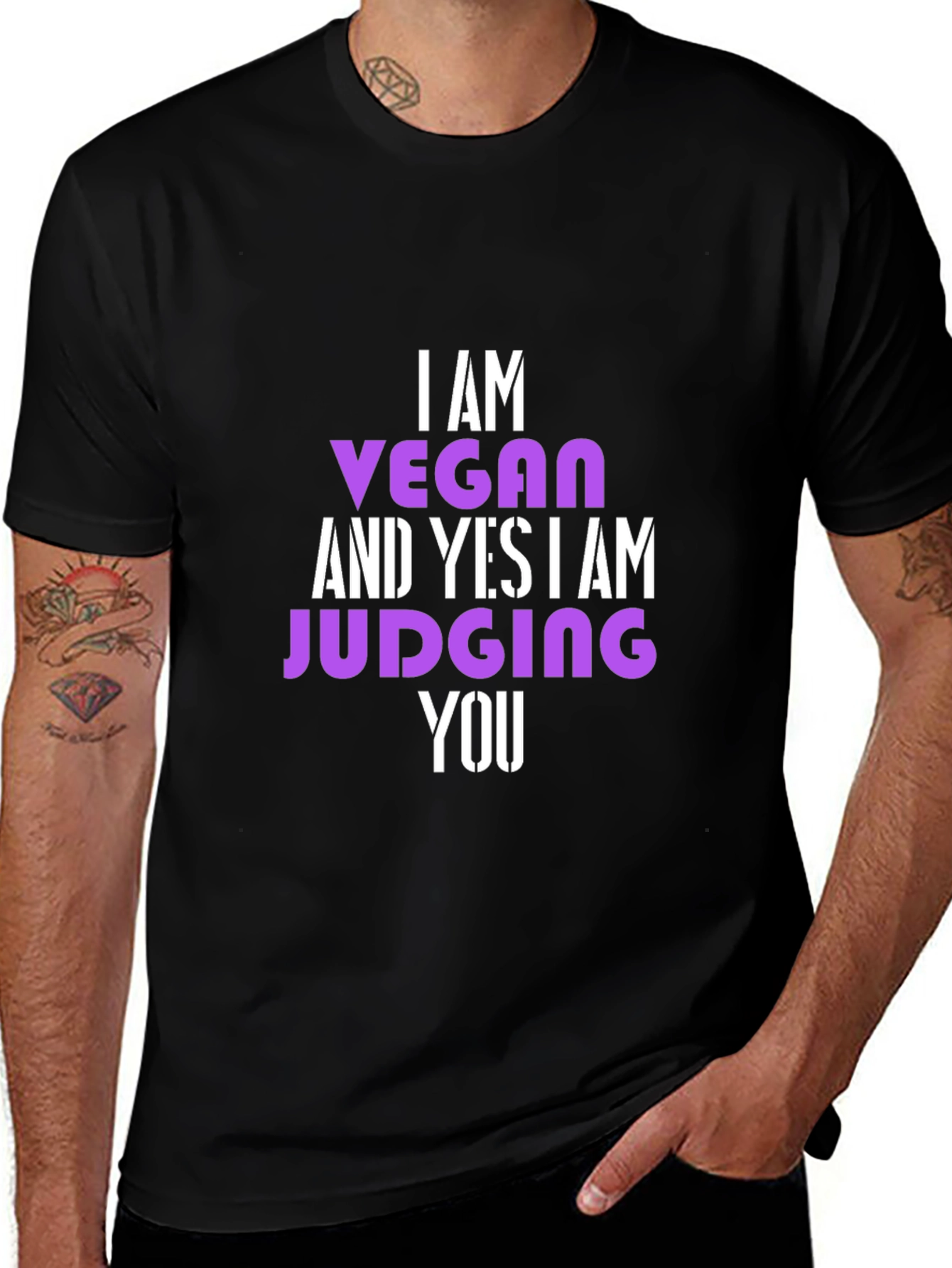 Vegan Statement T-Shirt - Judge Free... Almost