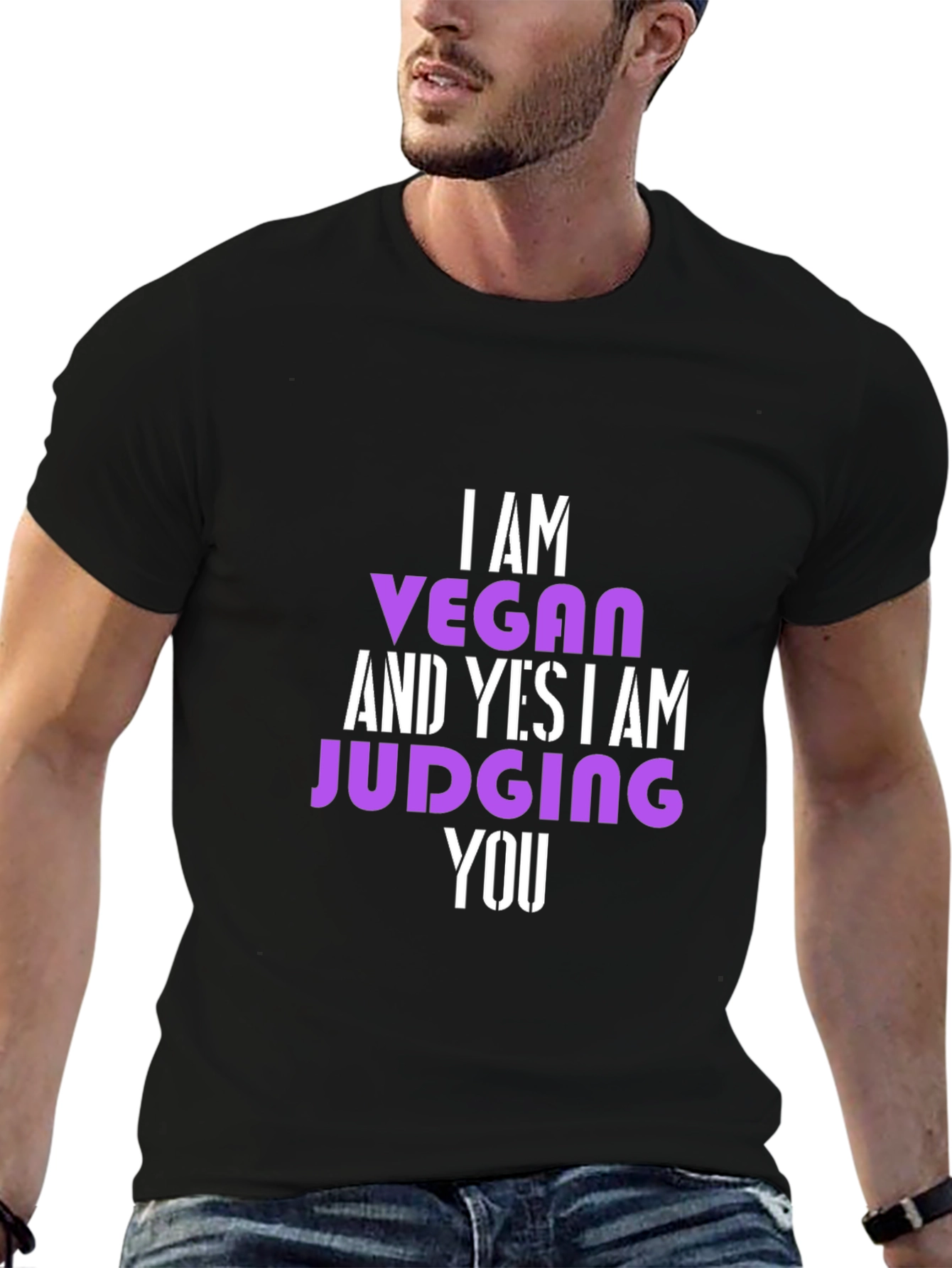 Vegan Statement T-Shirt - Judge Free... Almost