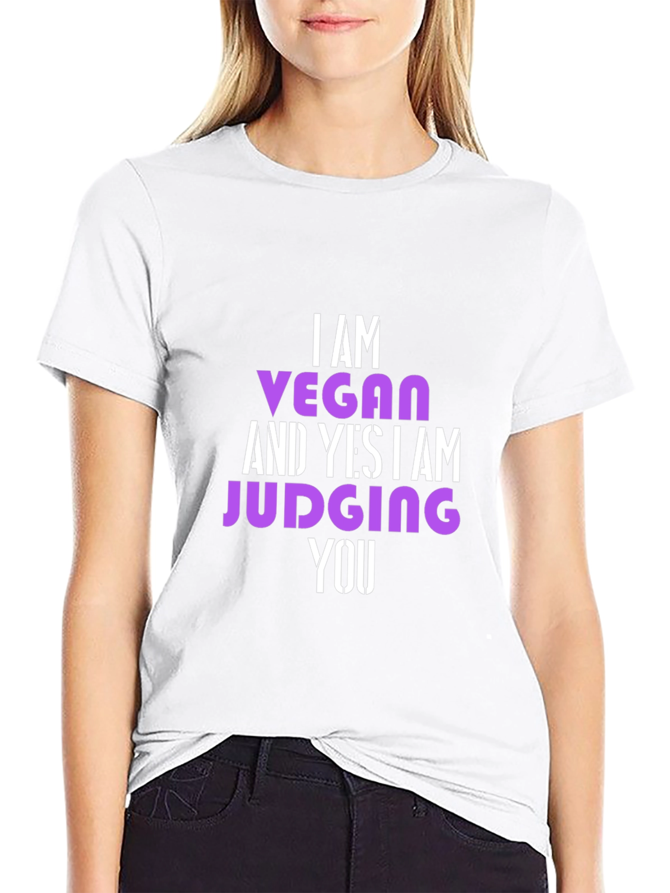 Vegan Statement T-Shirt - Judge Free... Almost