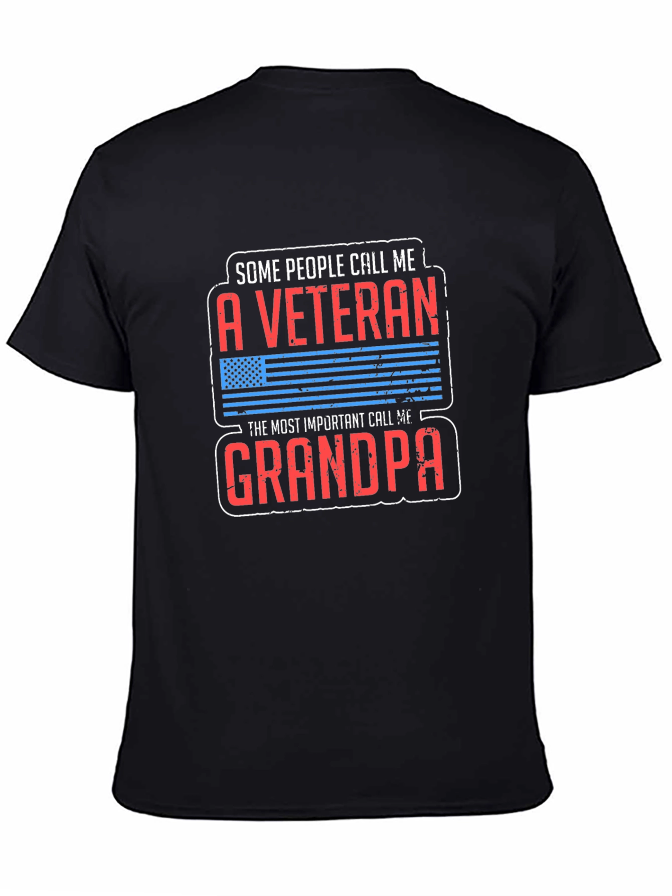 Veteran Grandpa T-Shirt - USA Flag Design