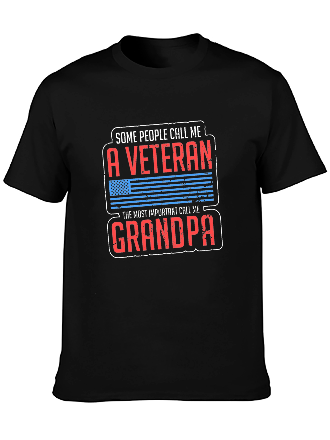 Veteran Grandpa T-Shirt - USA Flag Design