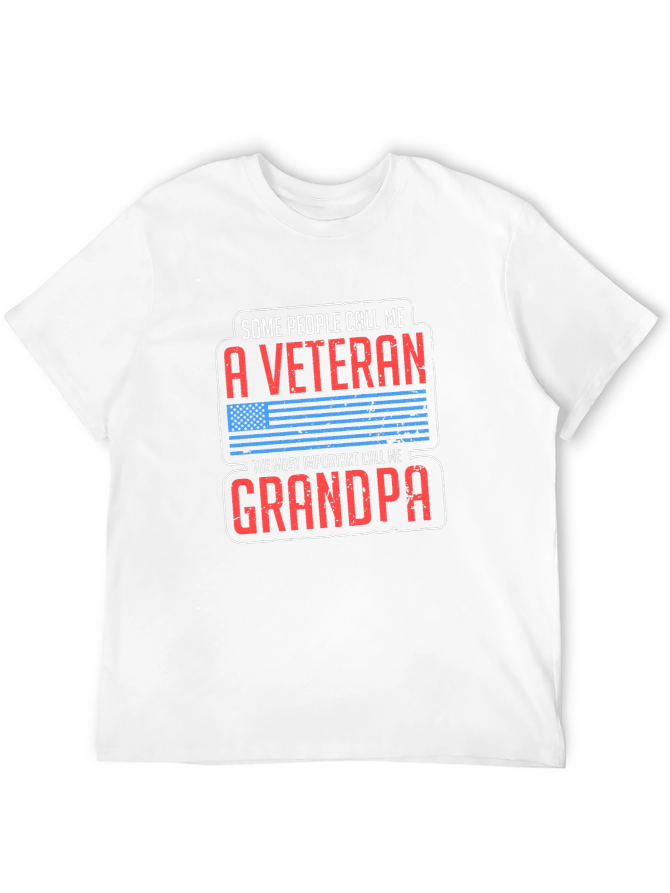 Veteran Grandpa T-Shirt - USA Flag Design