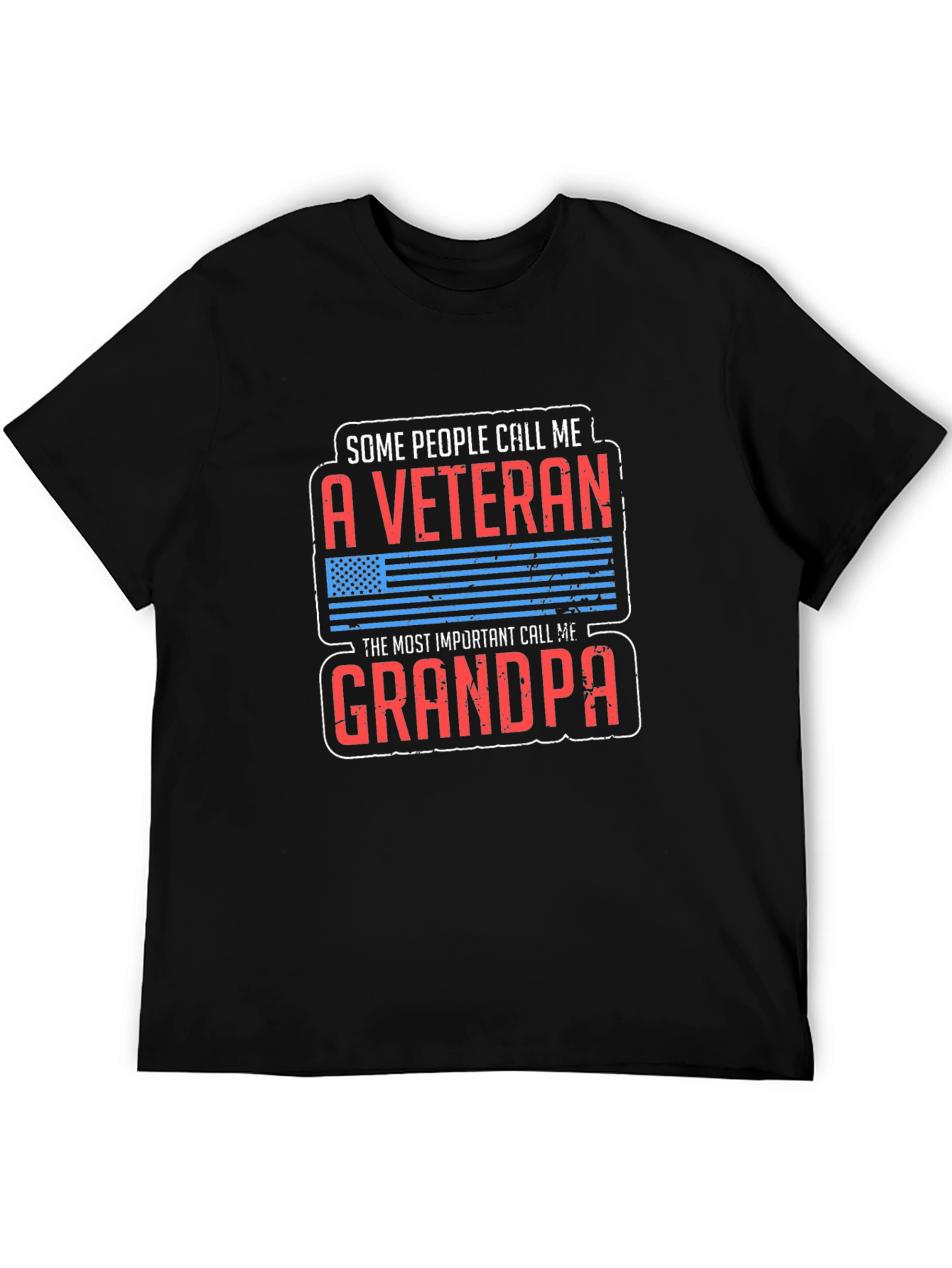 Veteran Grandpa T-Shirt - USA Flag Design