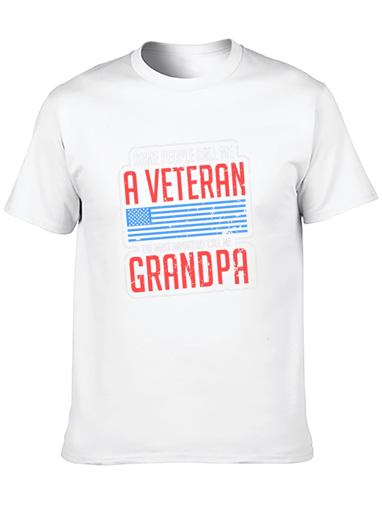 Veteran Grandpa T-Shirt - USA Flag Design