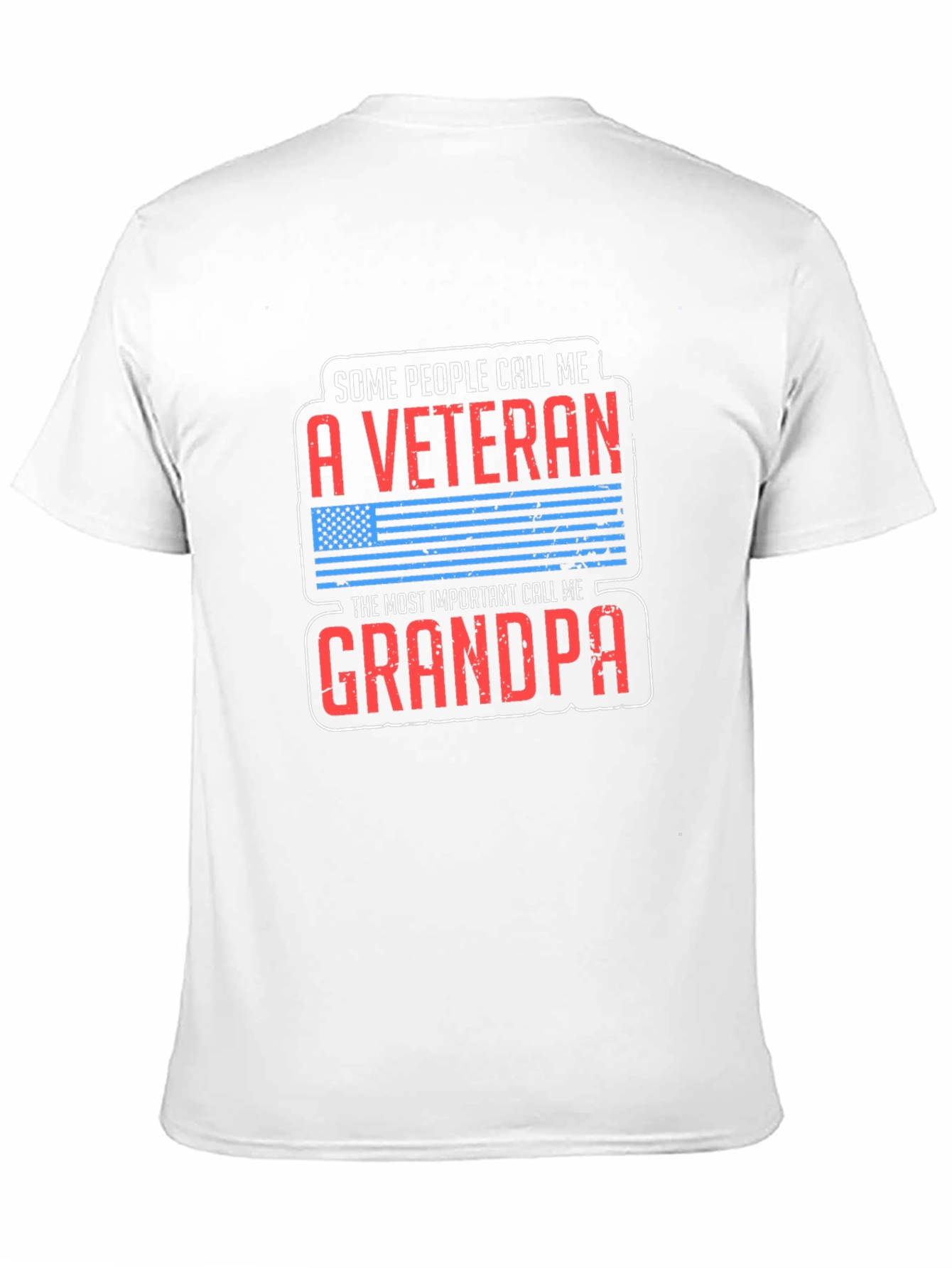Veteran Grandpa T-Shirt - USA Flag Design