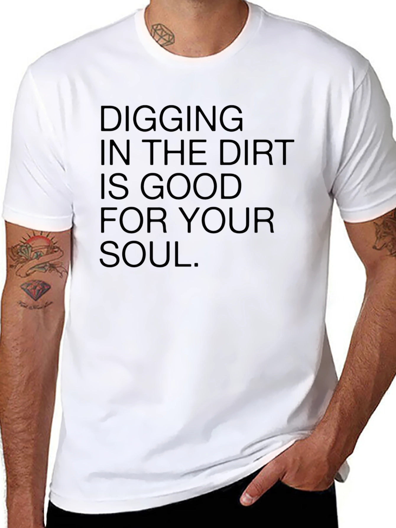 Digging in Dirt Good for Soul Black T-Shirt