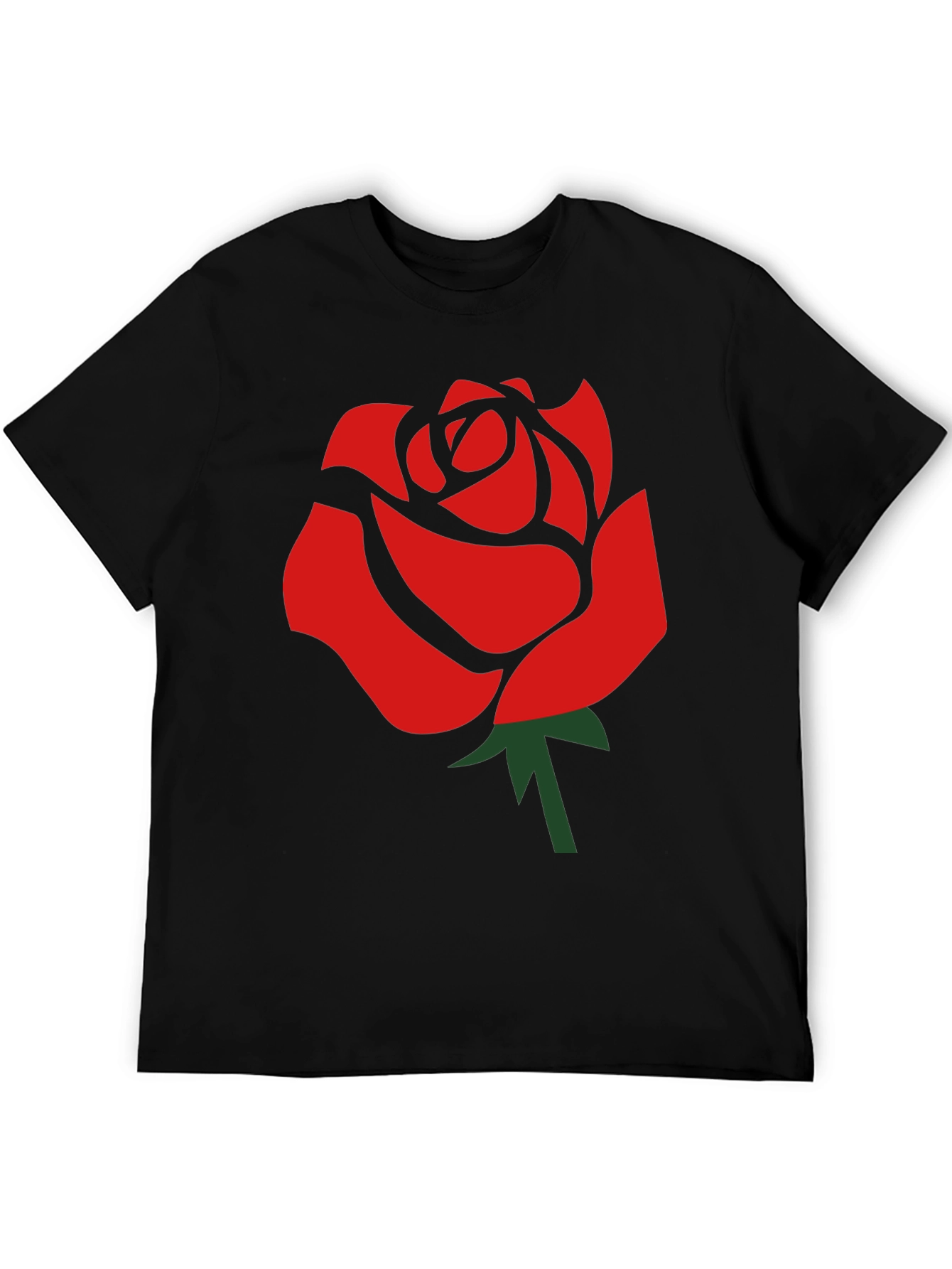 Bold Rose Graphic Black T-Shirt