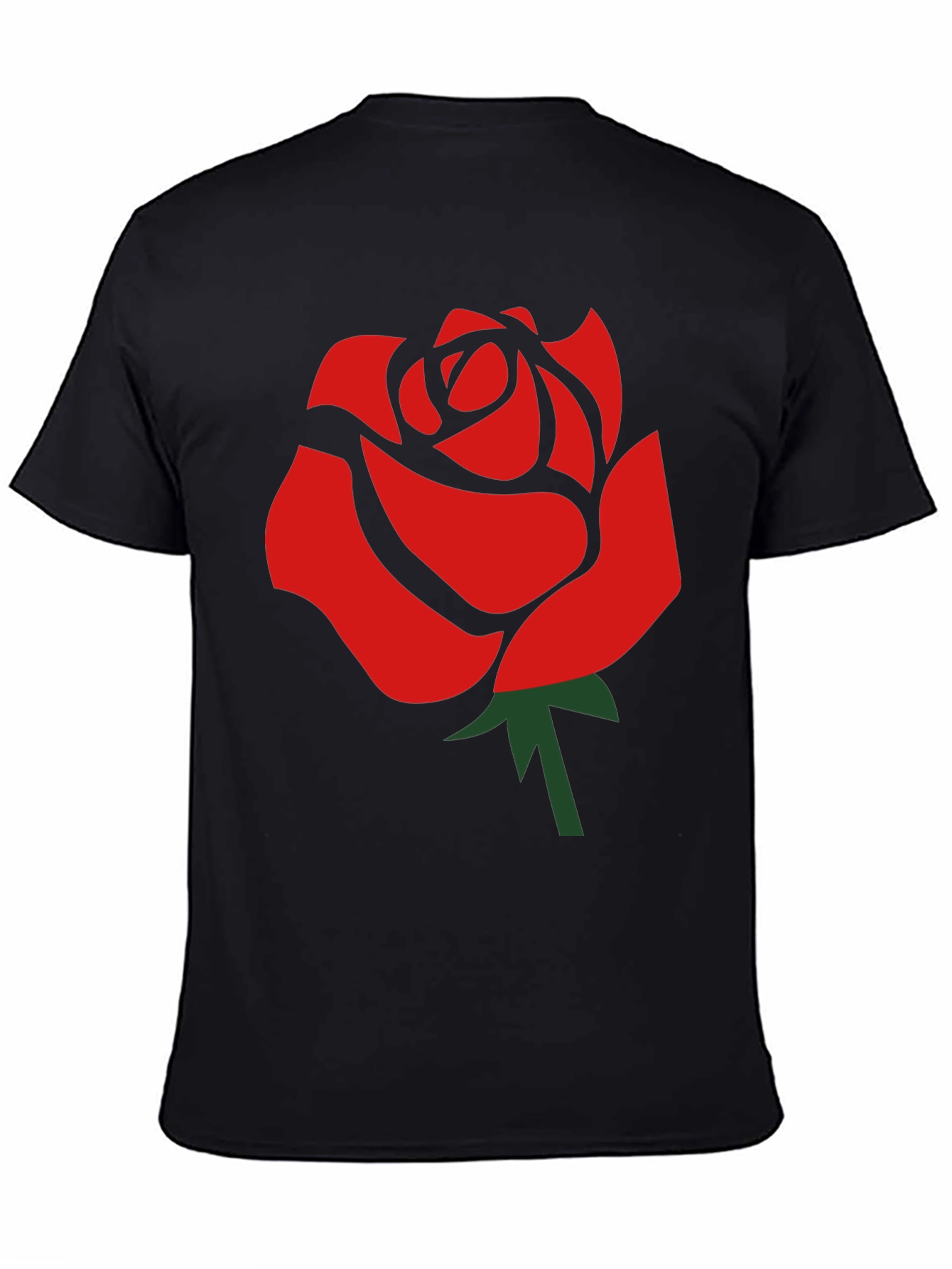 Bold Rose Graphic Black T-Shirt