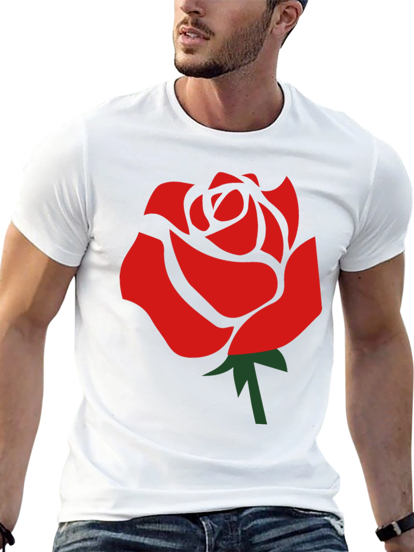 Bold Rose Graphic Black T-Shirt